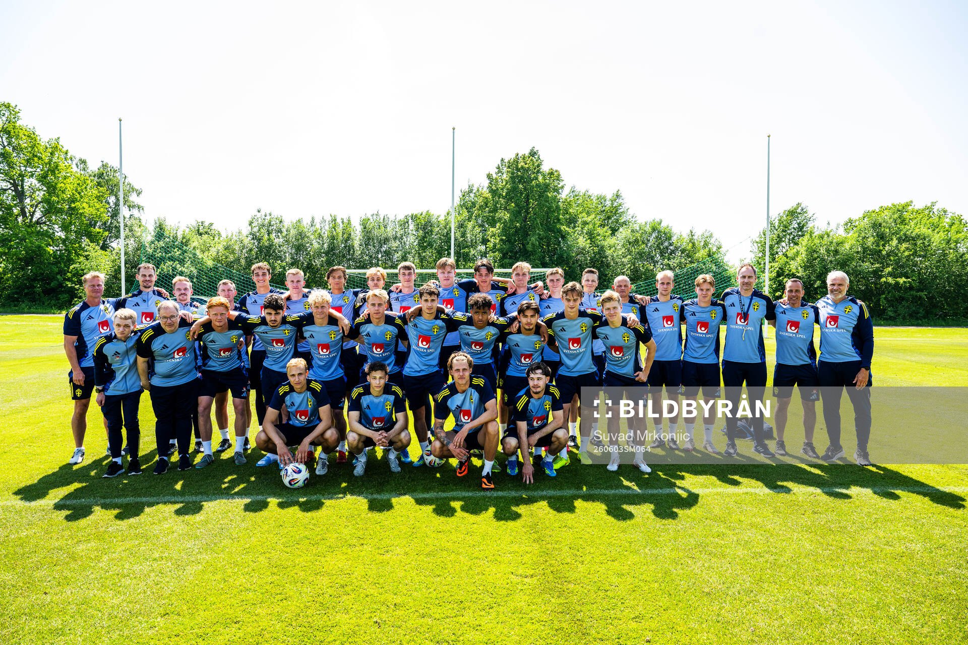 Players and staff of the Swedish under-21 national football