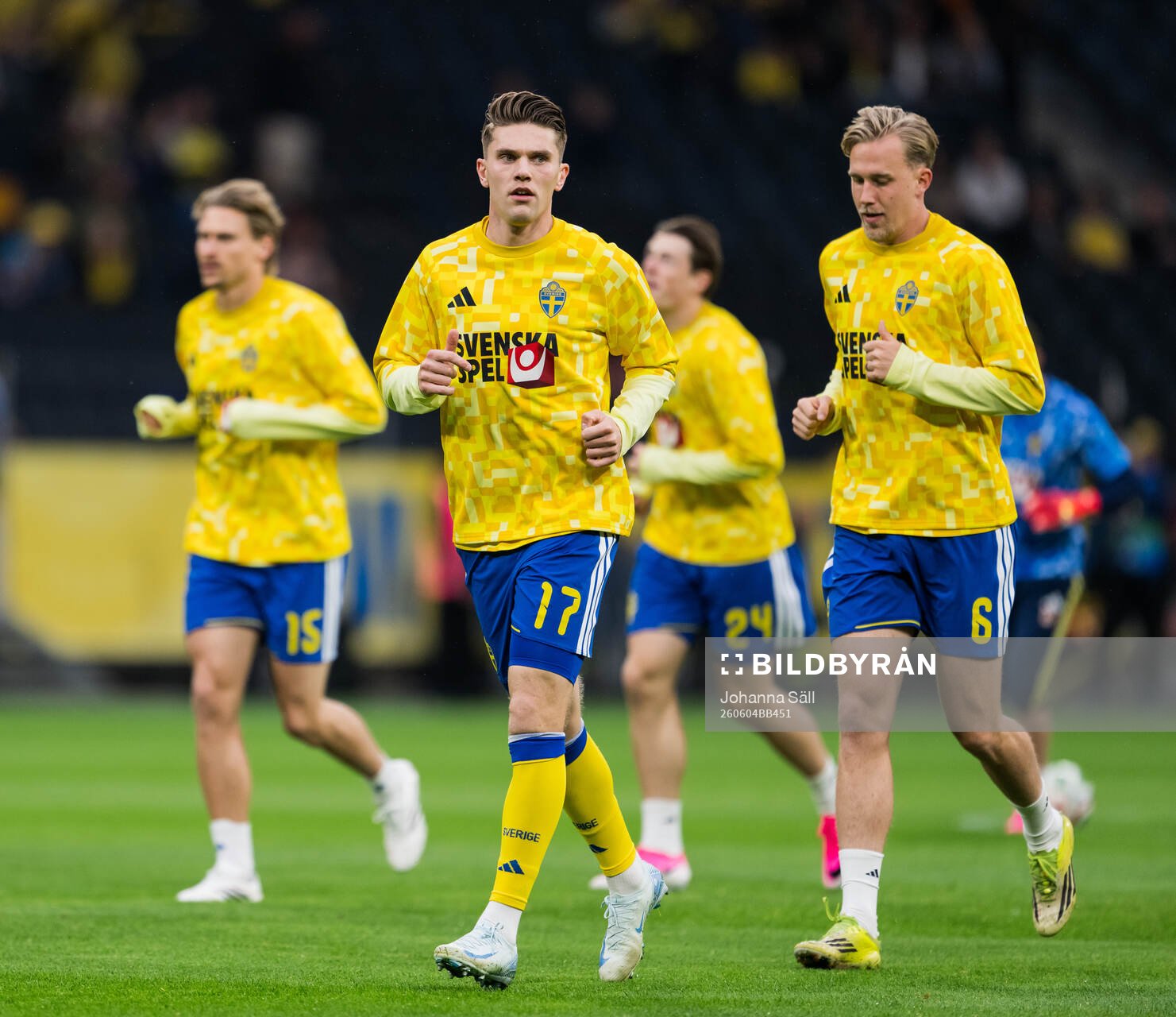 Viktor Gyökeres and Herman Johansson of Sweden