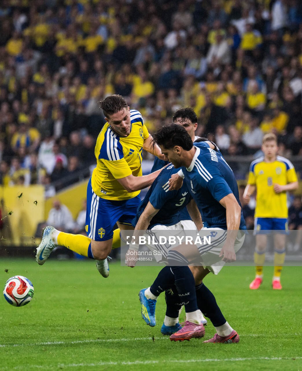 Viktor Gyökeres of Sweden against Konstantinos Koulierakis