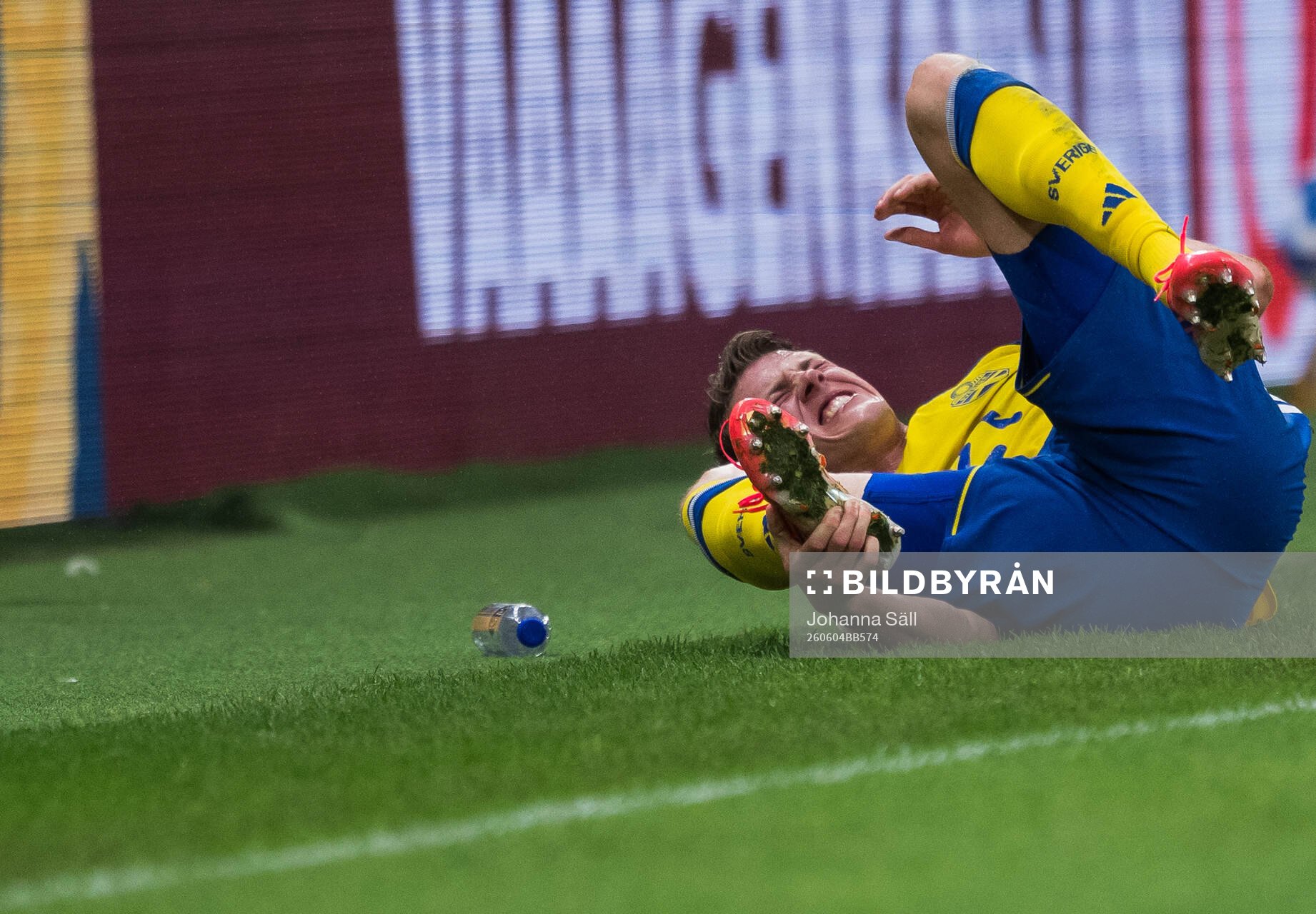 Alexander Bernhardsson of Sweden in pain