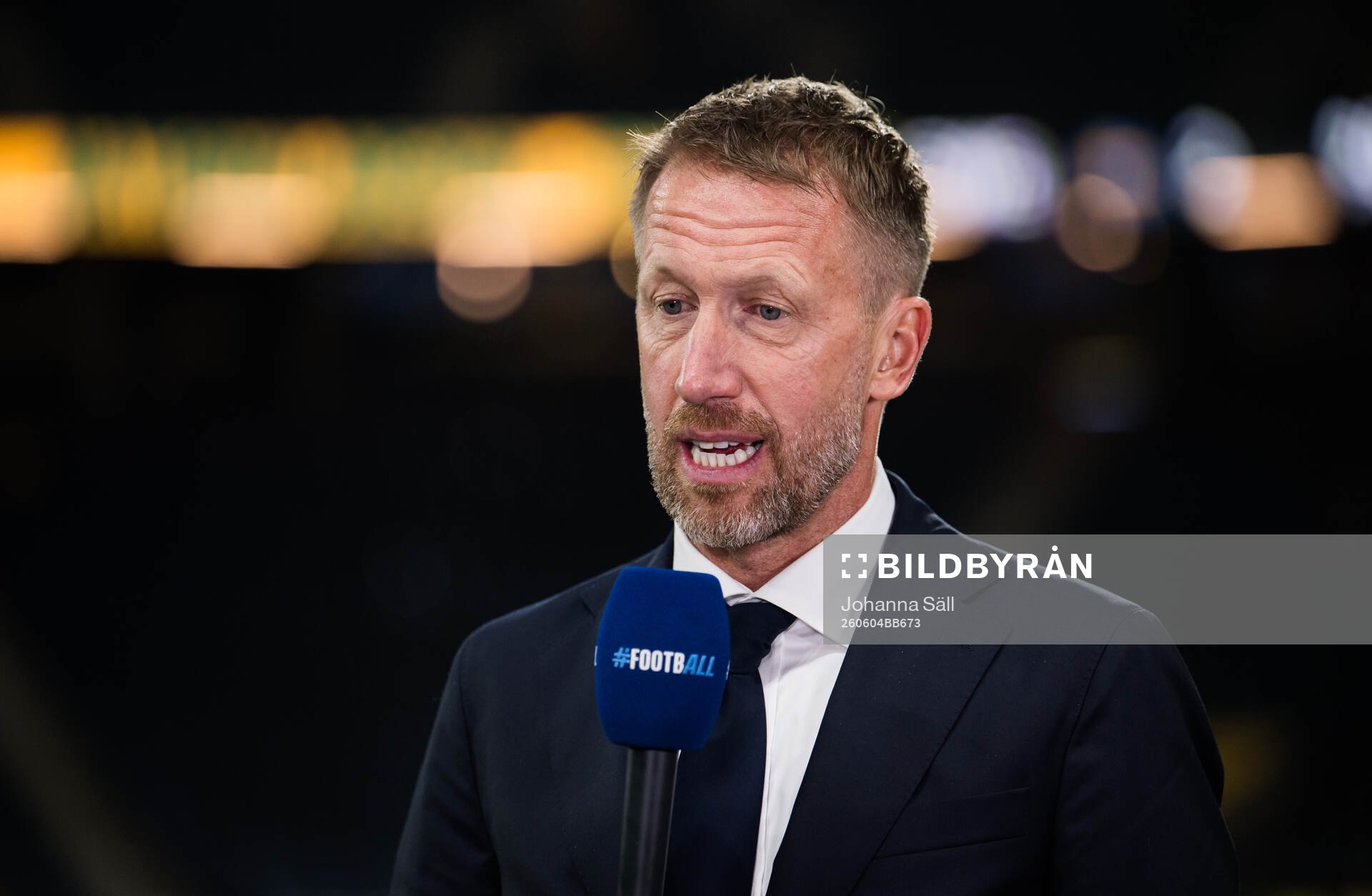 Head coach Graham Potter of Sweden is interviewed