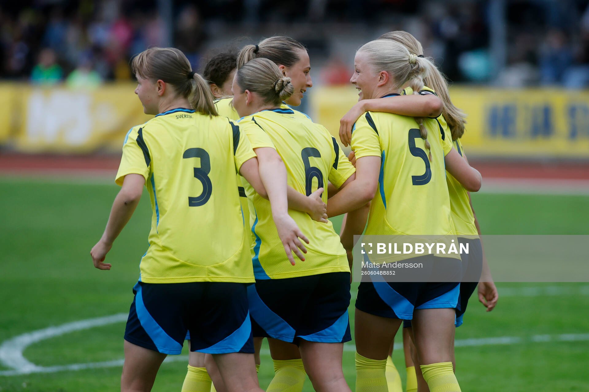 Rebecca Jakobsson of Sweden celebrates 1-0