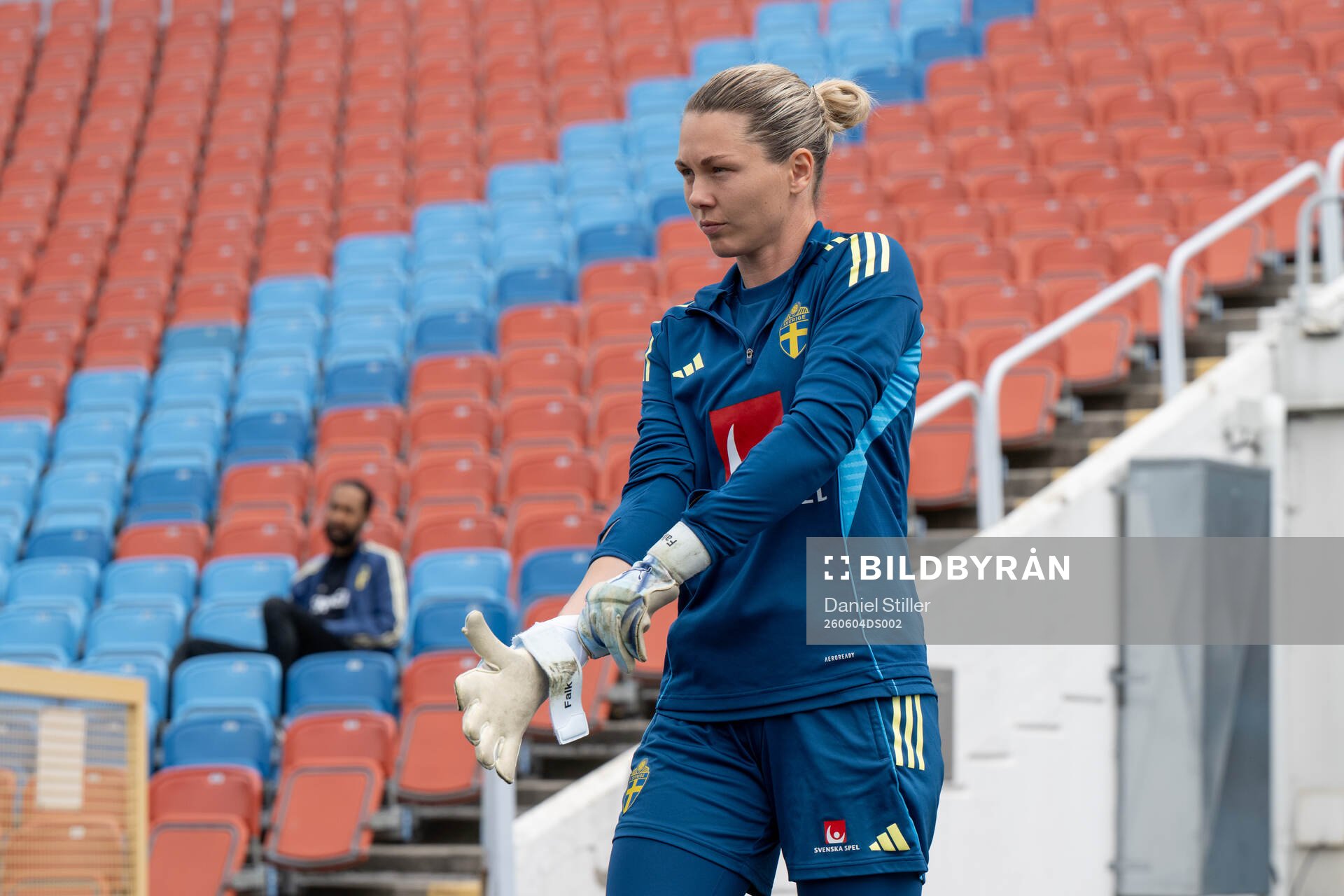 Goalkeeper Jennifer Falk  of the Swedish women's national