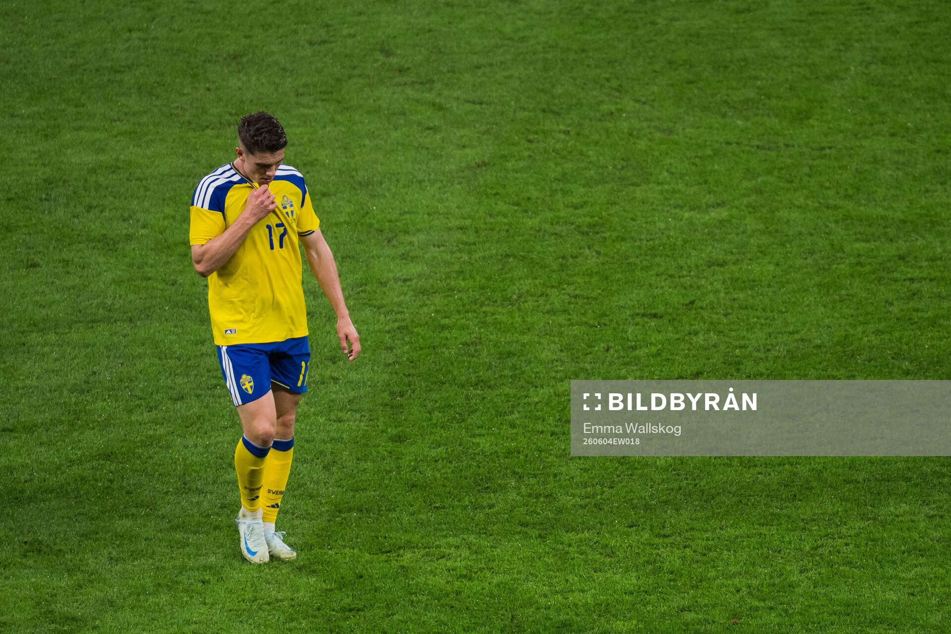Viktor Gyökeres of Sweden looks dejected