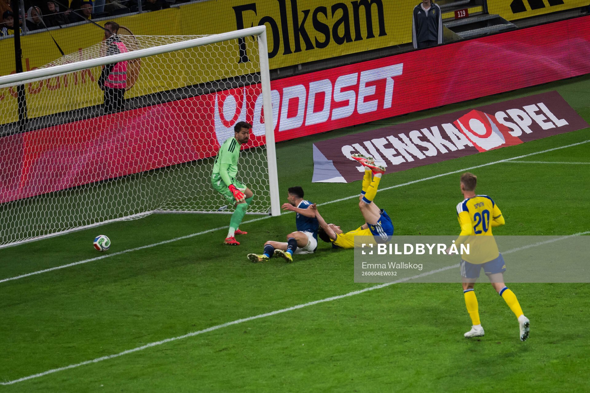 Giorgos Masouras of Greece scores 2-2 past goalkeeper