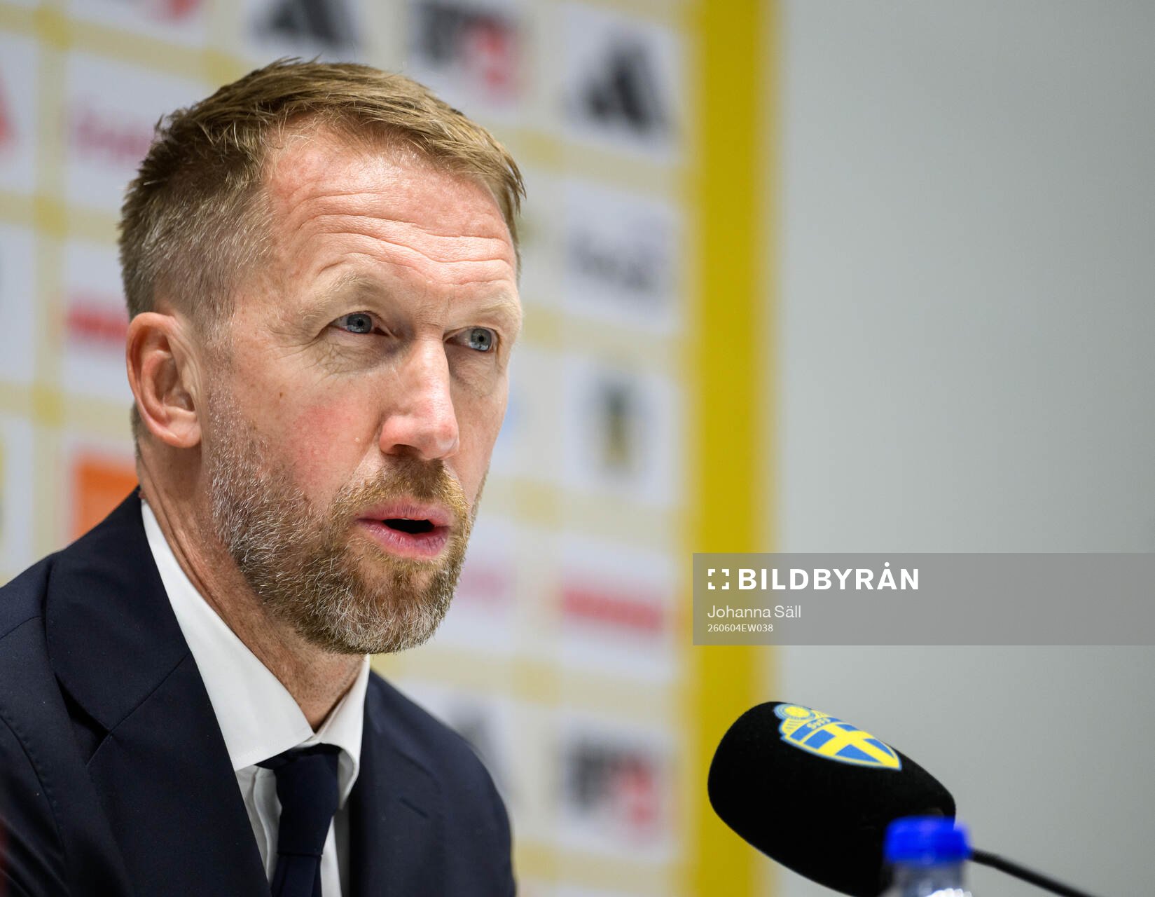 Head coach Graham Potter of Sweden at the press conference