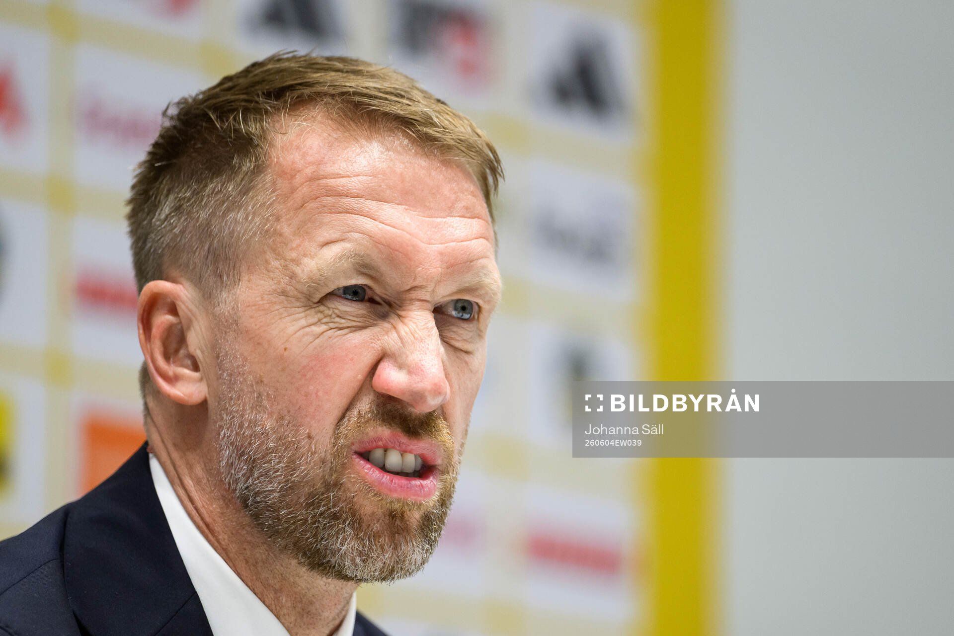 Head coach Graham Potter of Sweden at the press conference