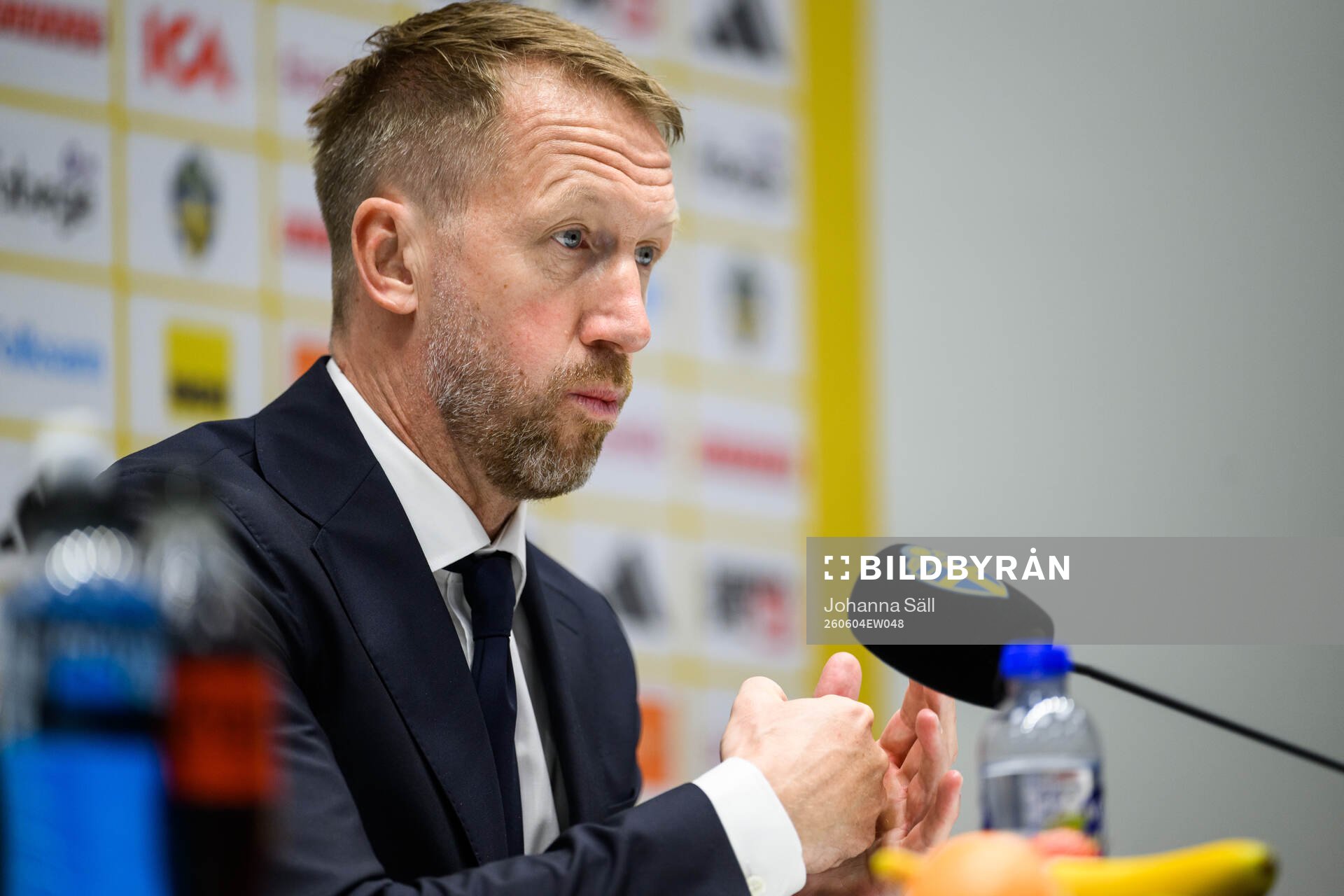 Head coach Graham Potter of Sweden at the press conference