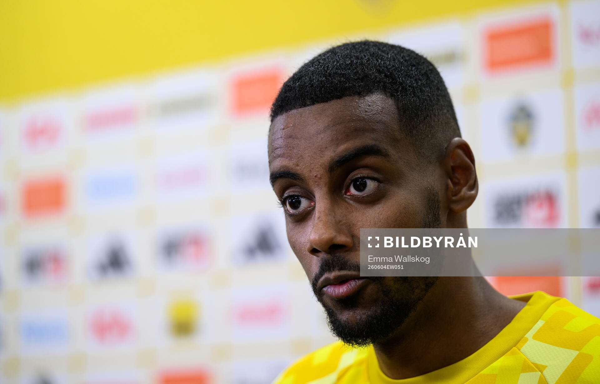 Alexander Isak of Sweden is interviewed