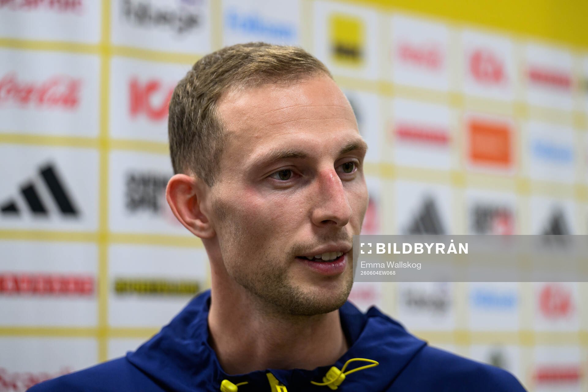 Gustaf Nilsson of Sweden is interviewed