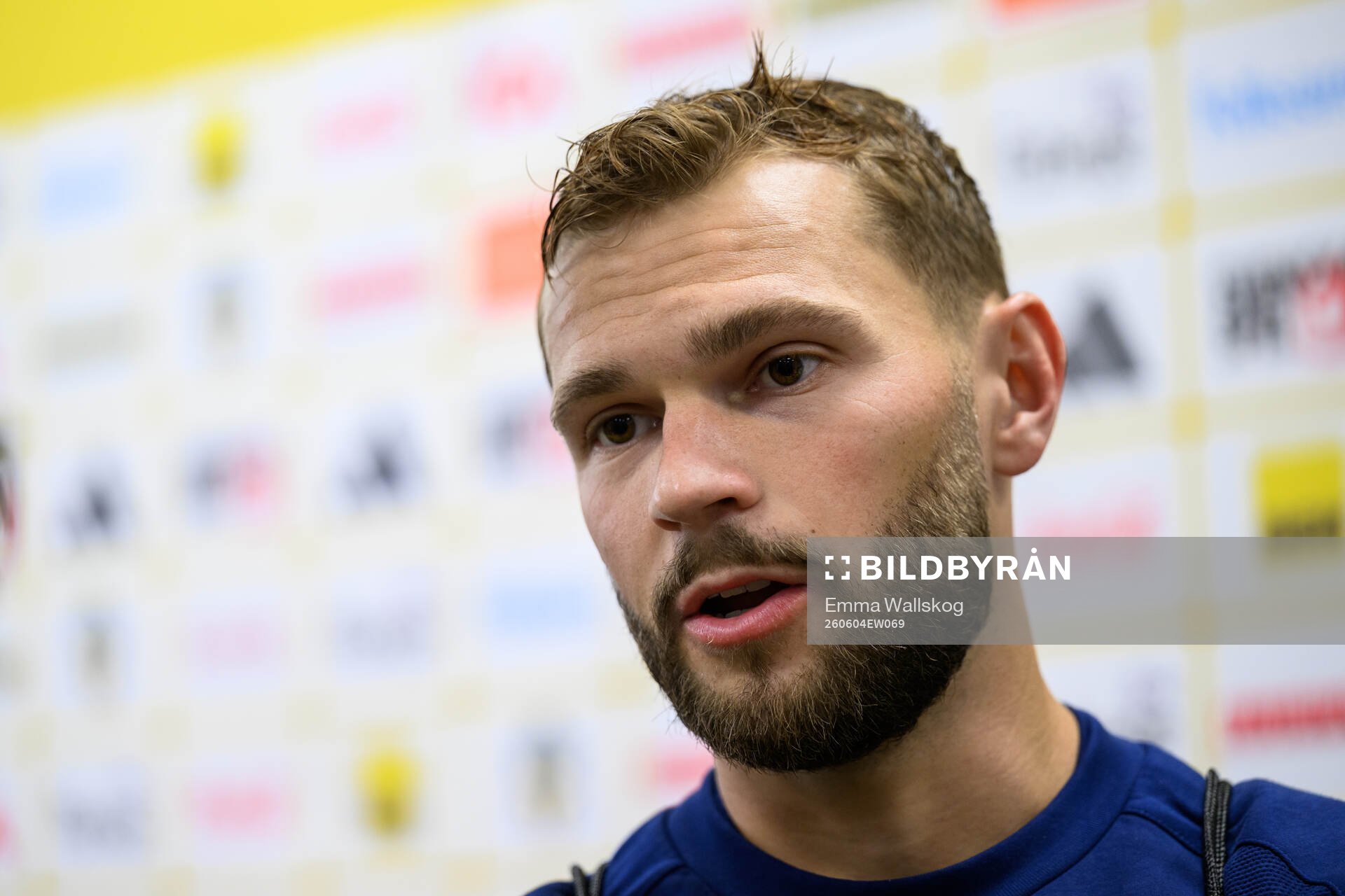 Jesper Karlström of Sweden is interviewed
