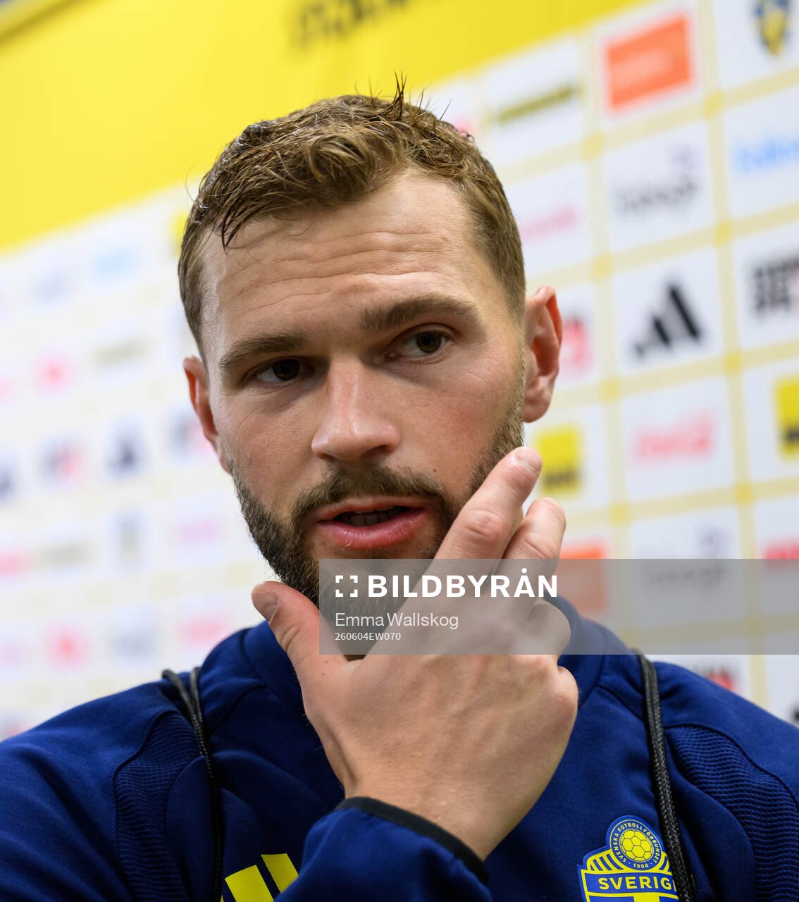 Jesper Karlström of Sweden is interviewed