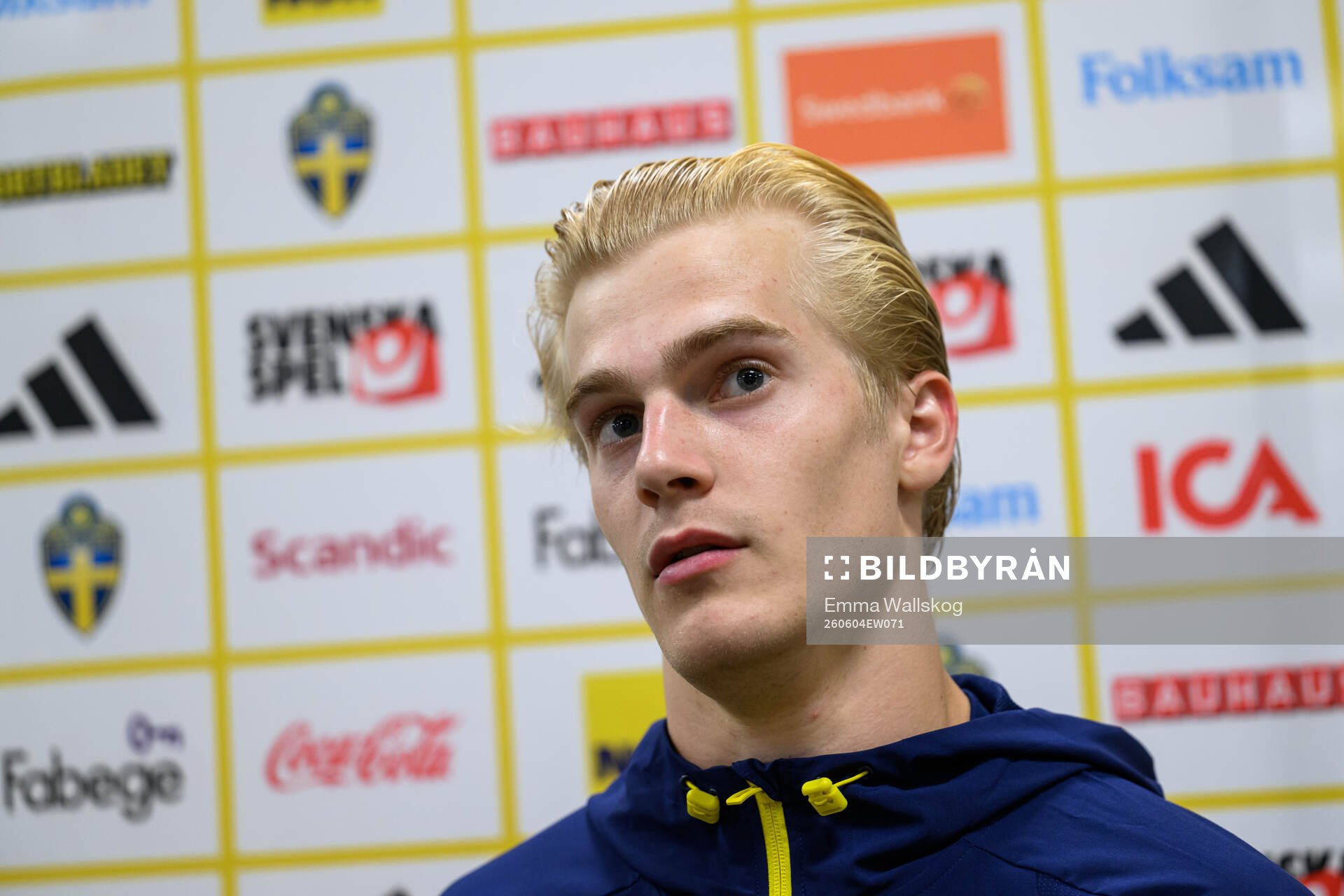 Lucas Bergvall of Sweden is interviewed
