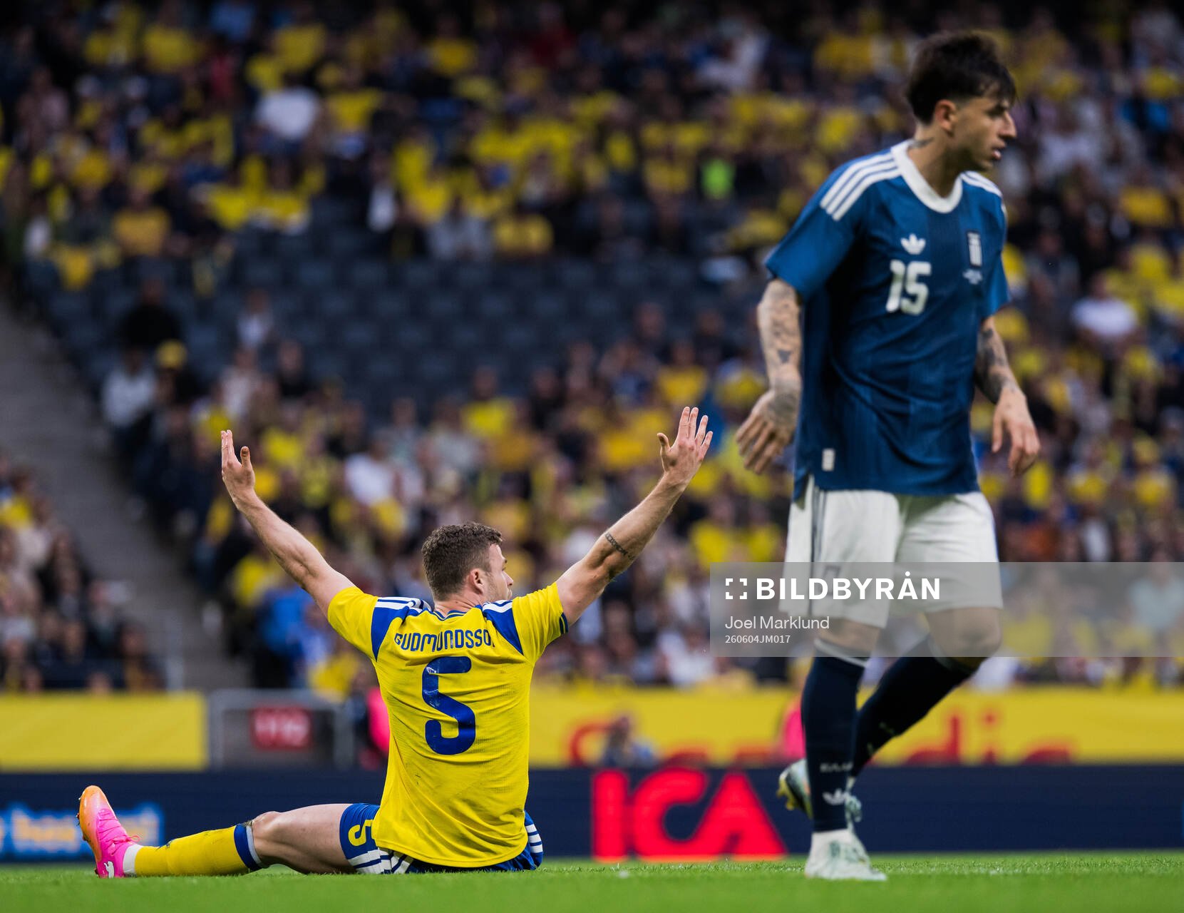 Gabriel Gudmundsson of Sweden reacts