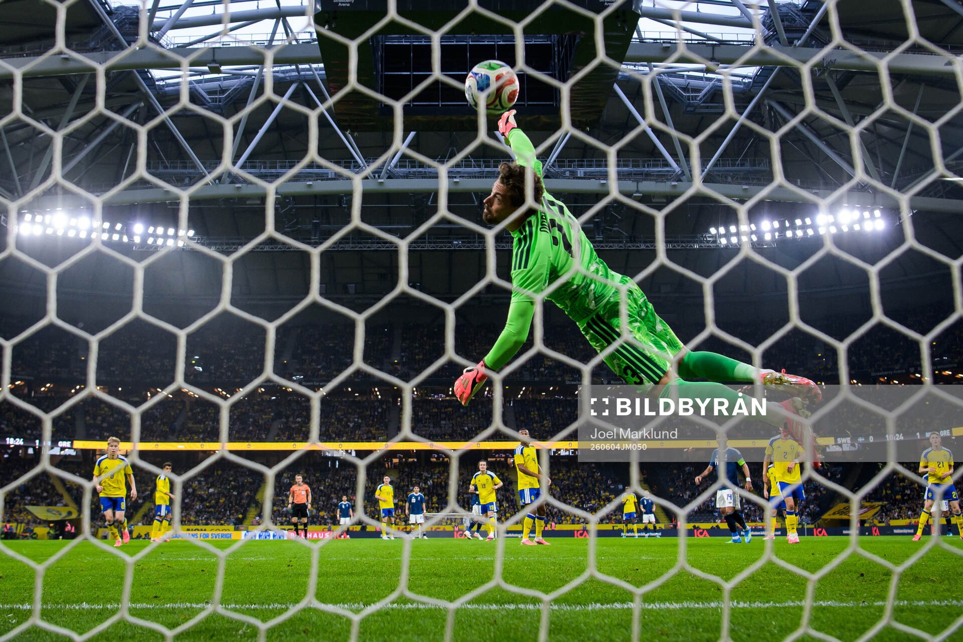 Goalkeeper Kristoffer Nordfeldt of Sweden