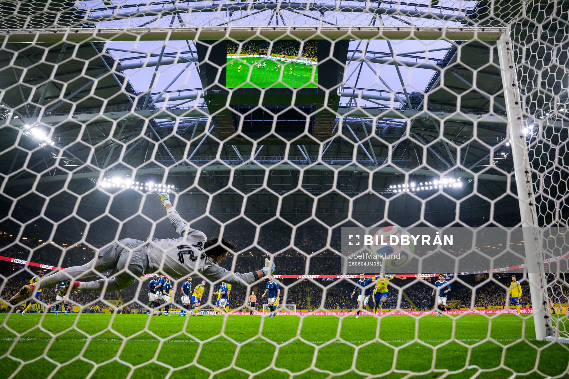 Goalkeeper Kostas Tzolakis of Greece lets in the 1-1 goal