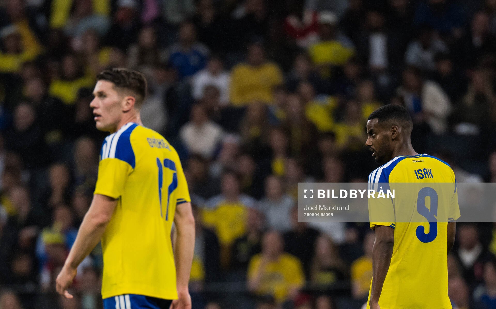 Viktor Gyökeres and Alexander Isak of Sweden