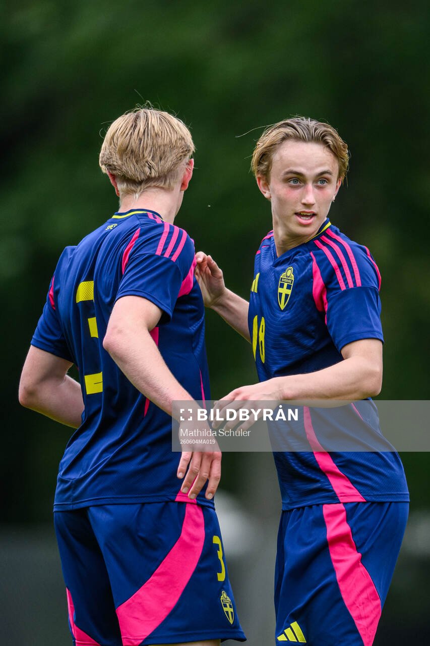 Hampus Thorsson and Alexander Berisson celebrate scoring