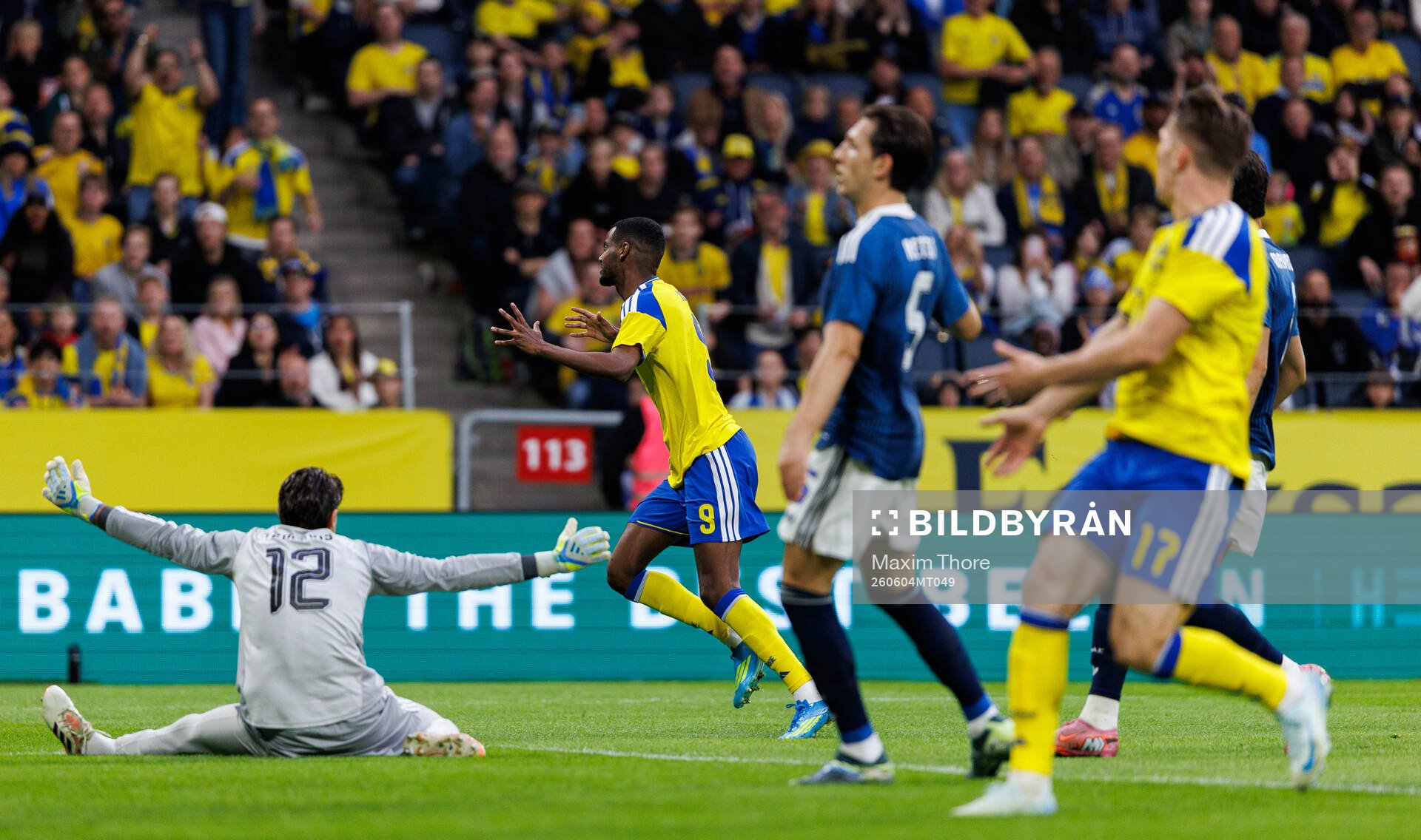Alexander Isak of Sweden reacts