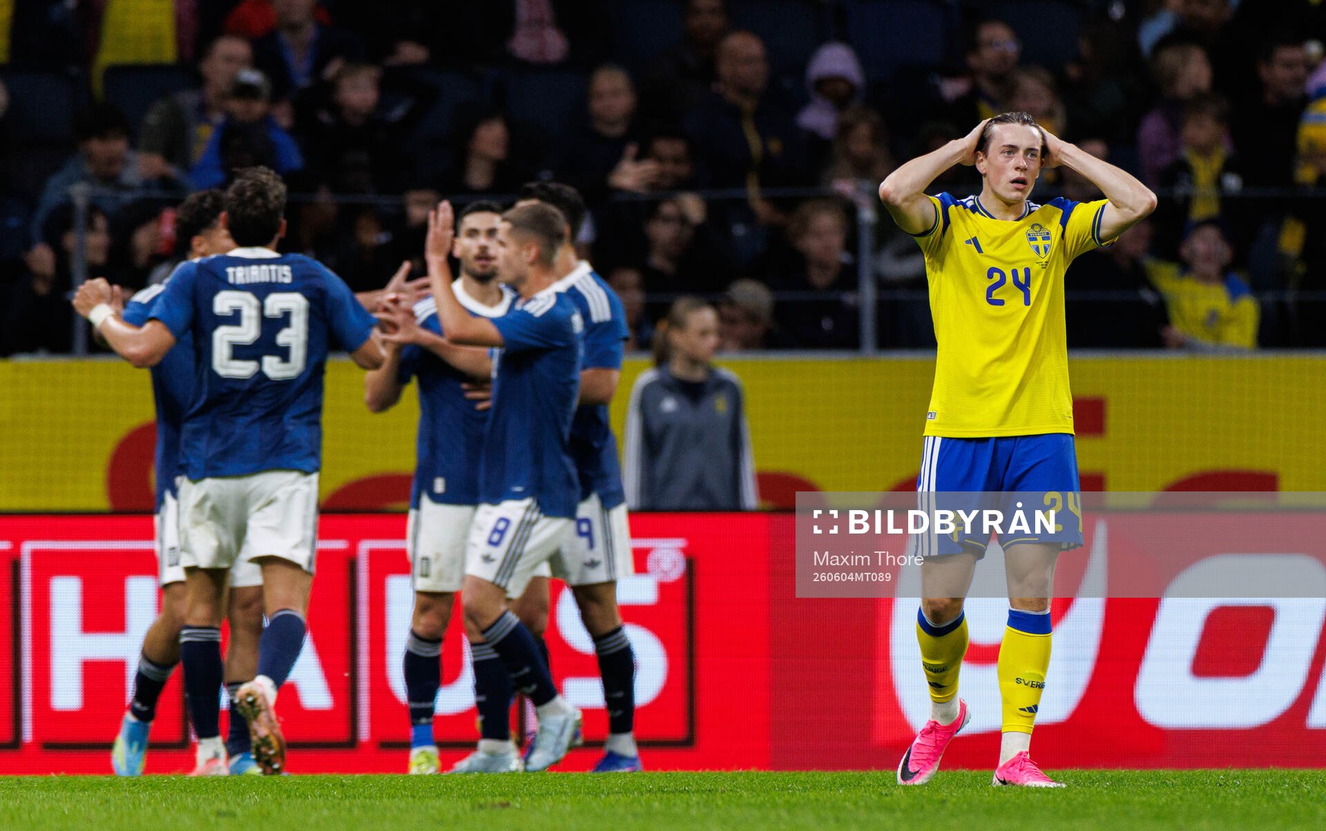 Elliot Stroud of Sweden looks dejected