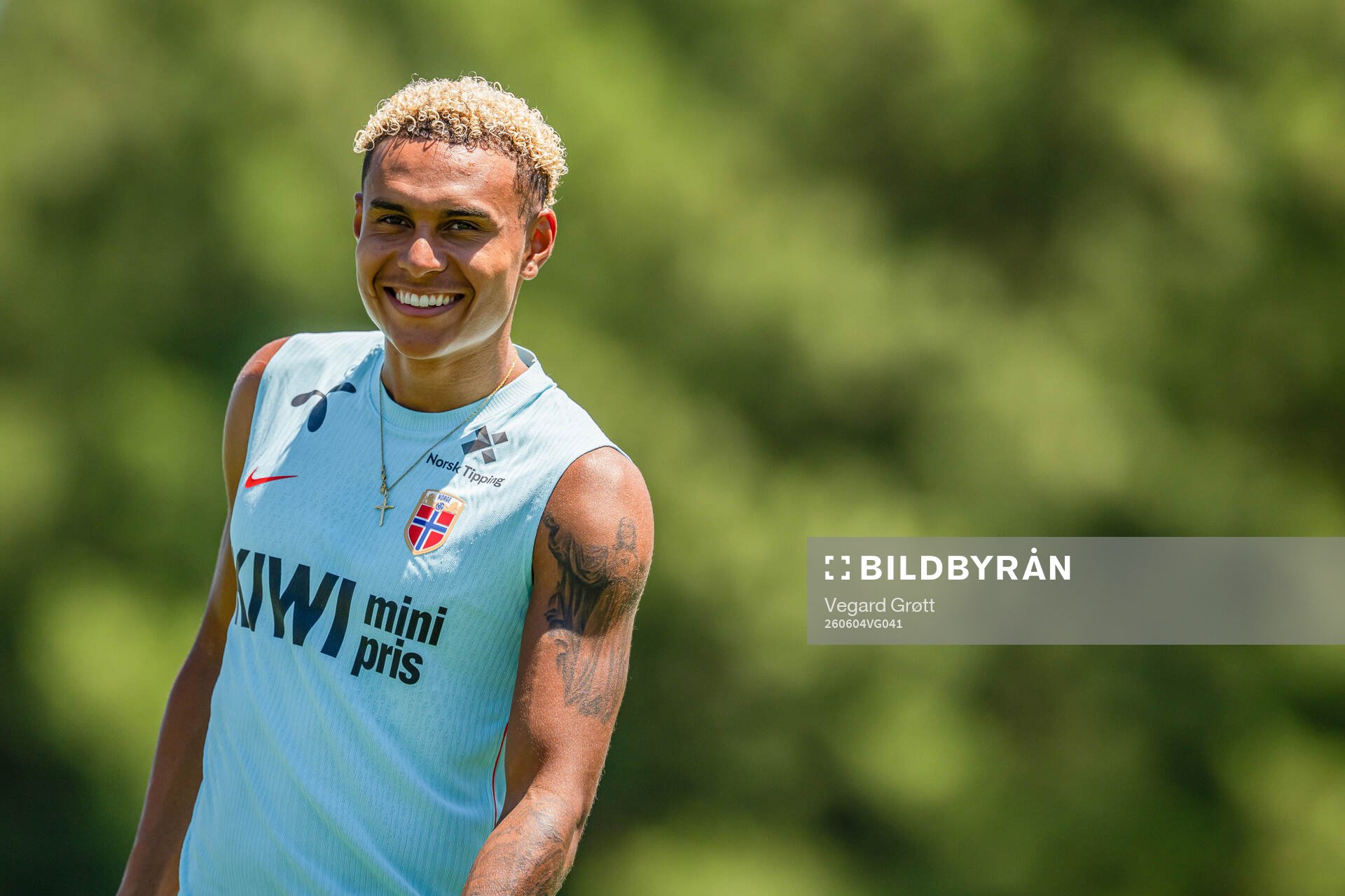 Antonio Nusa of the Norwegian national football team at a