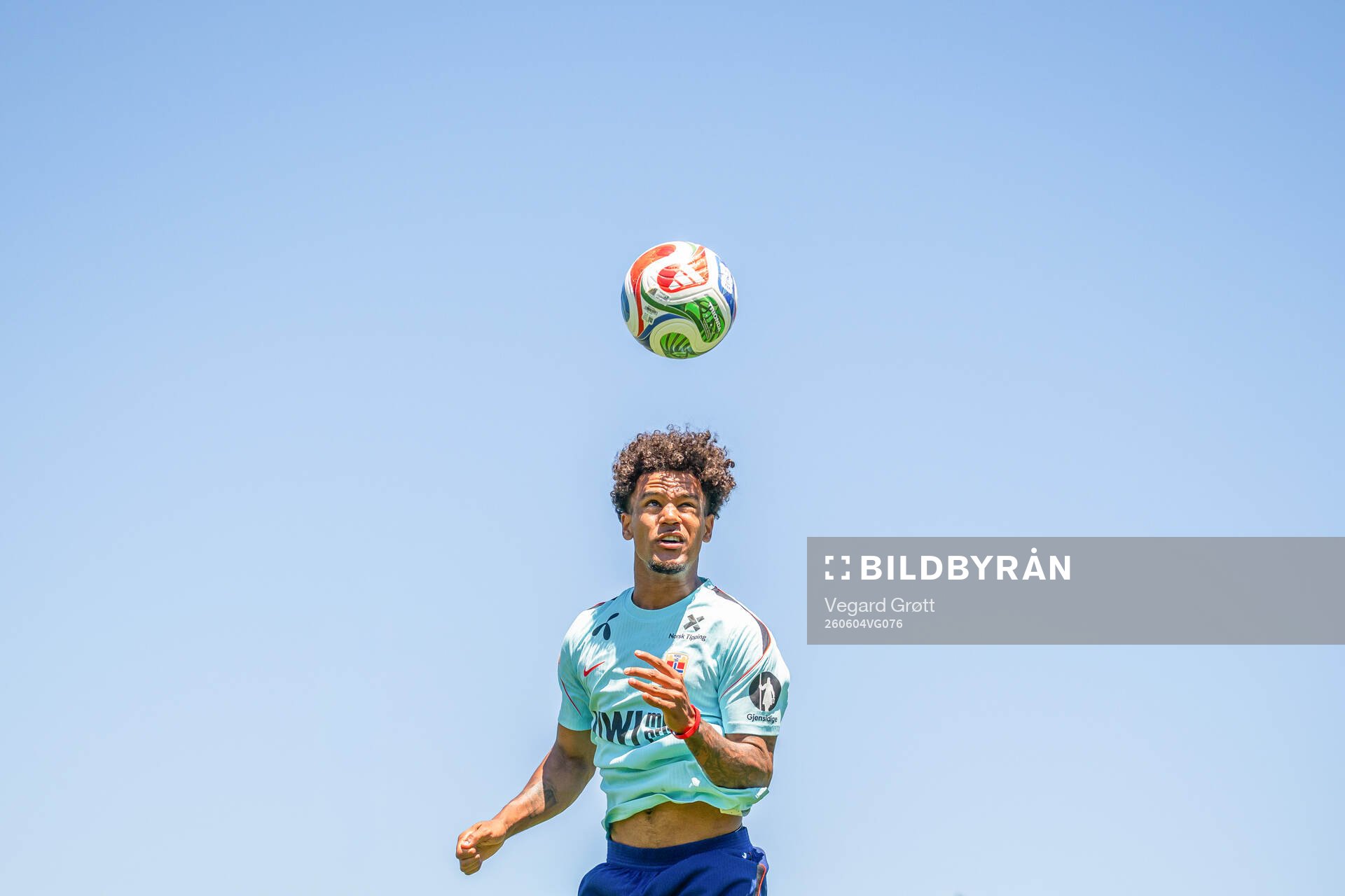 Oscar Bobb of the Norwegian national football team at a