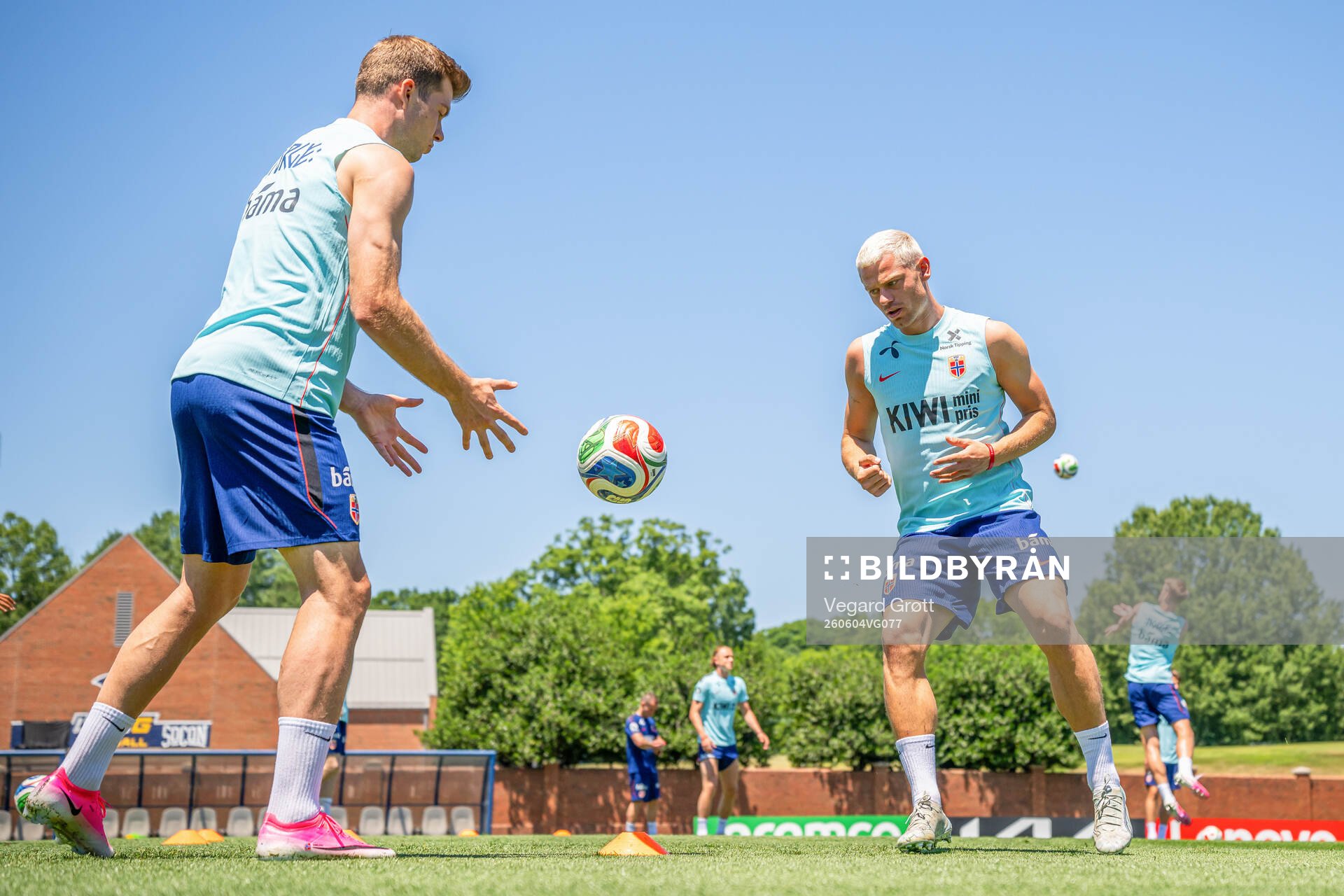 Alexander Sørloth and Julian Ryerson of the Norwegian