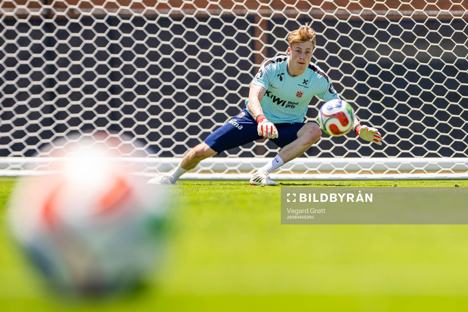 Goalkeeper Sander Tangvik of the Norwegian national