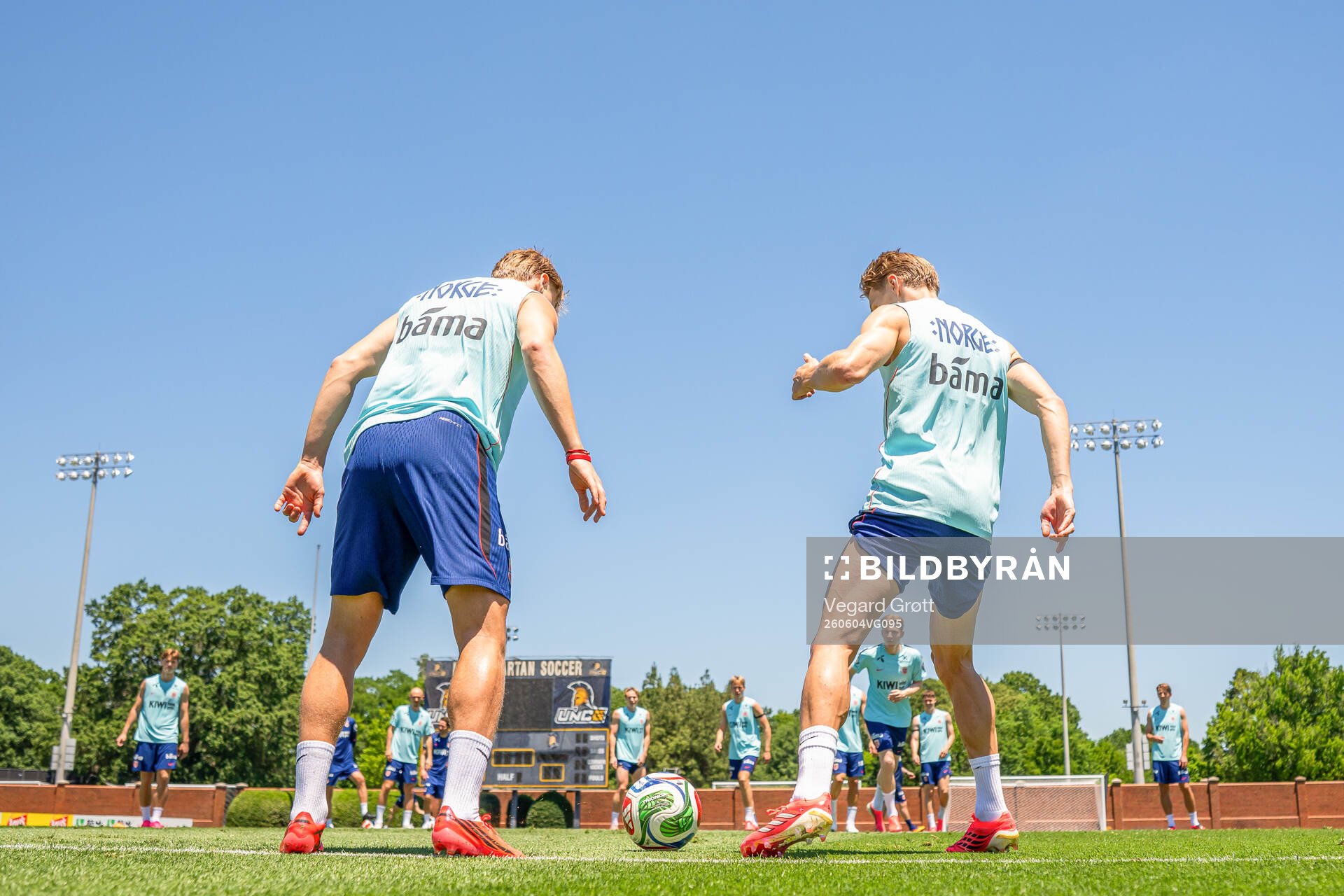 Jens Petter Hauge and Martin Ødegaard of the Norwegian