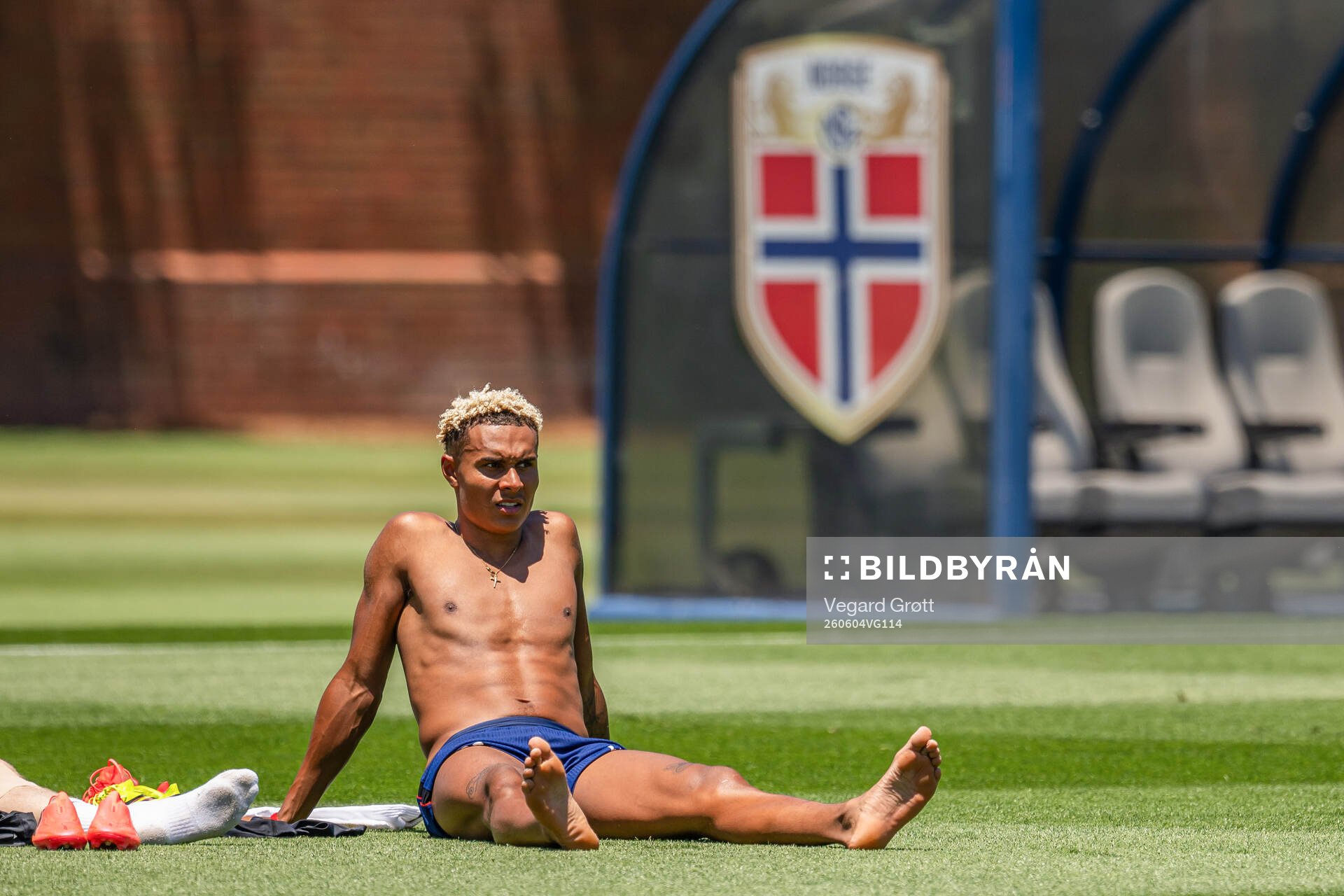 Antonio Nusa of the Norwegian national football team at a