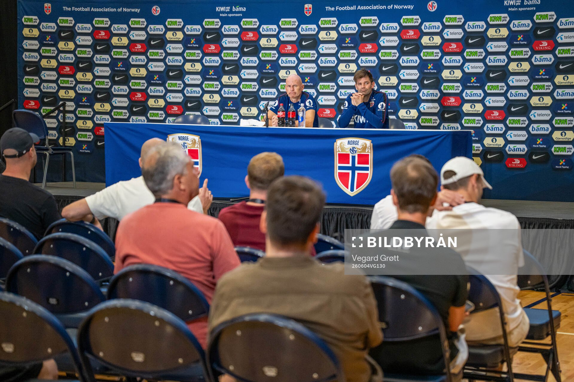 Head coach Ståle Solbakken and press officer Morten