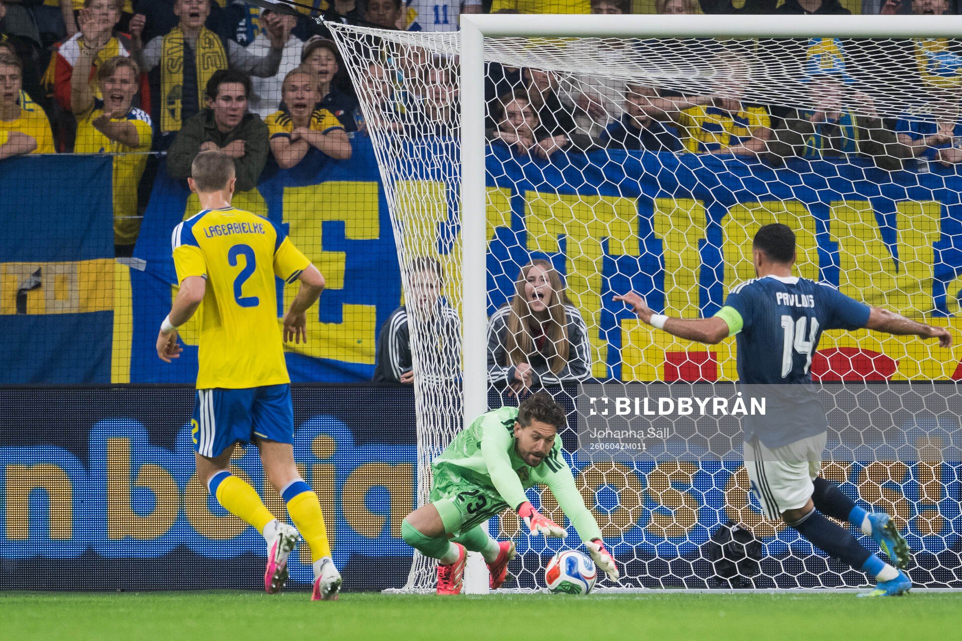 goalkeeper Kristoffer Nordfeldt of Sweden