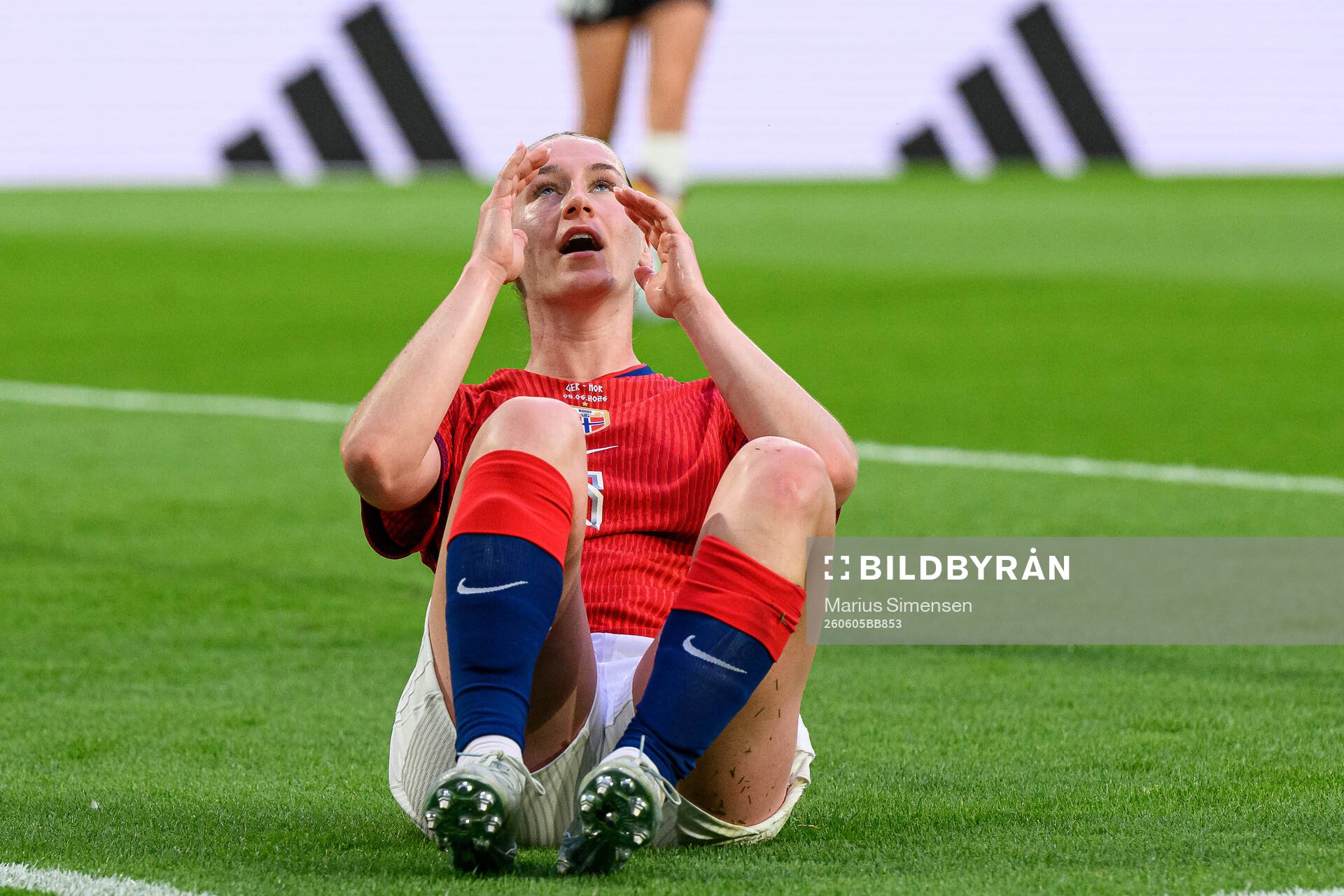 Elisabeth Terland of Norway looks dejected