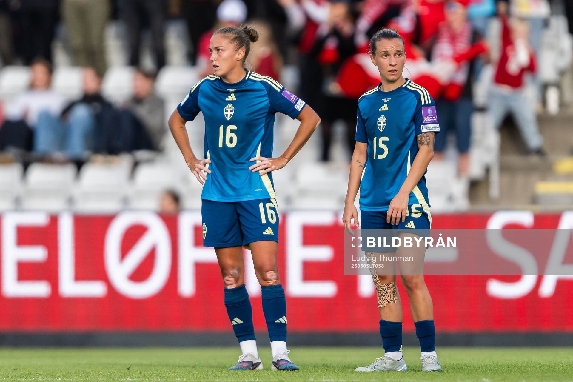 Filippa Angeldahl and Julia Zigiotti Olme of Sweden look