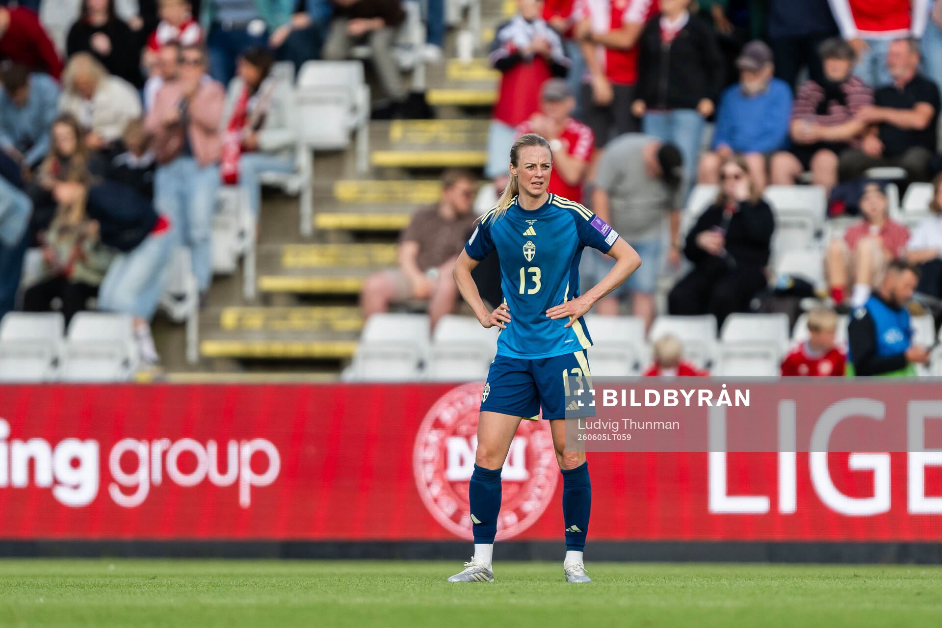 Amanda Ilestedt of Sweden looks dejected