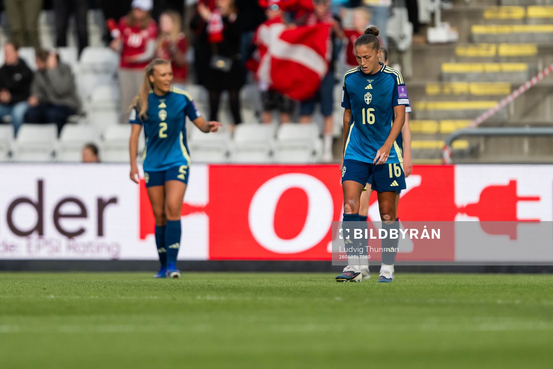 Filippa Angeldahl of Sweden looks dejected