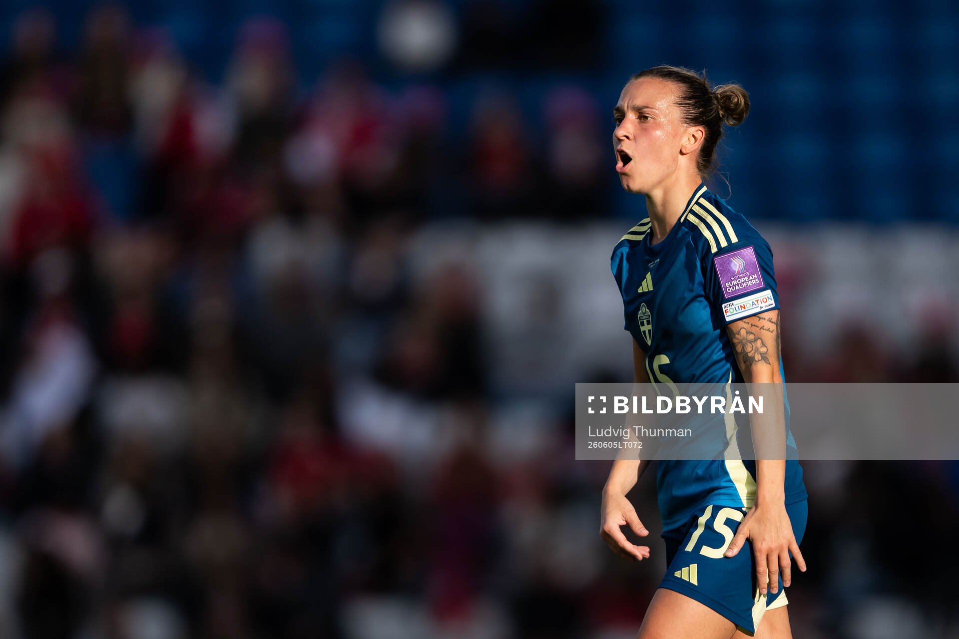 Julia Zigiotti Olme of Sweden reacts