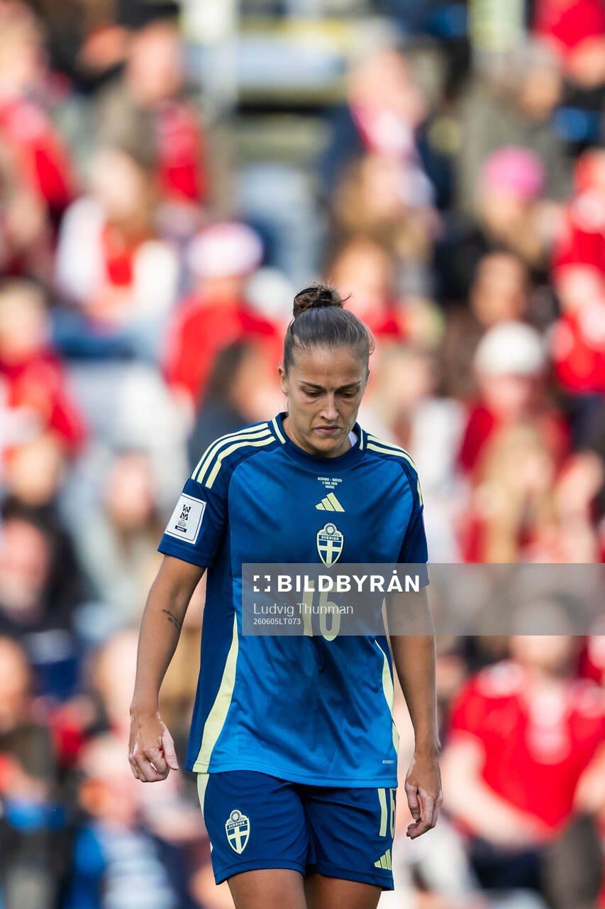 Filippa Angeldahl of Sweden looks dejected
