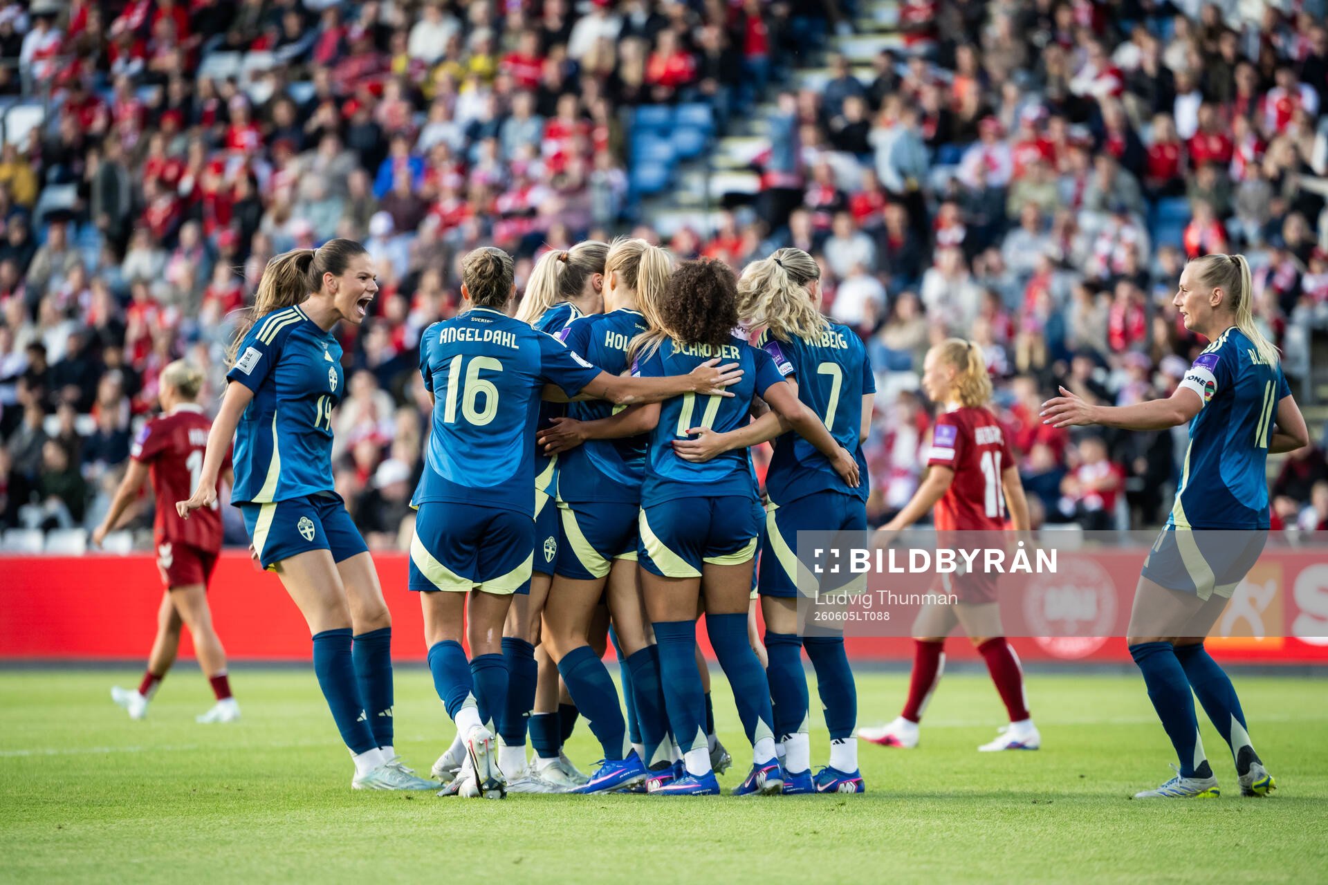 Johanna Rytting Kaneryd of Sweden celebrates with team mates
