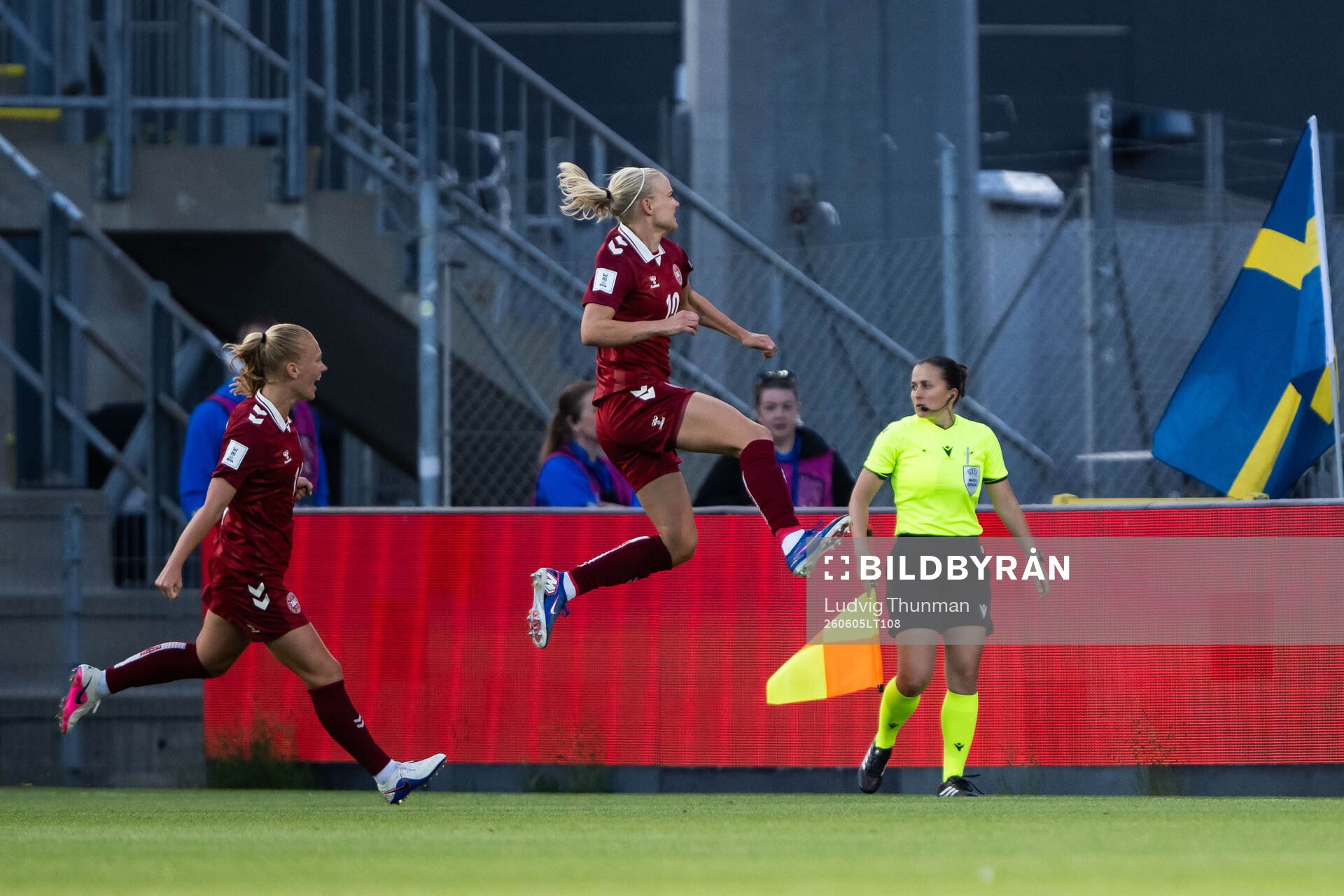 Pernille Harder of Denmark celebrates