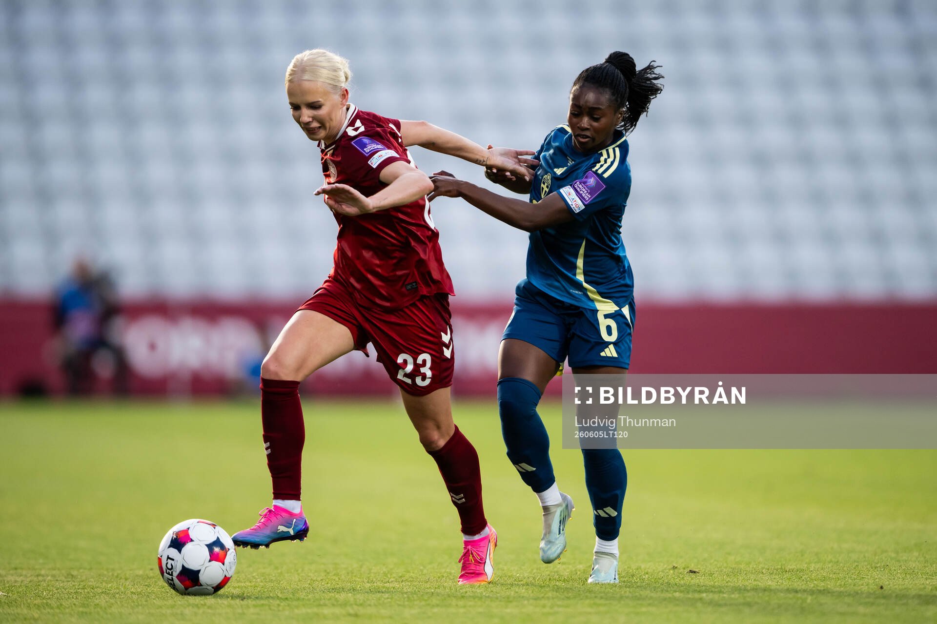 Sofie Svava of Denmark and Monica Jusu Bah of Sweden