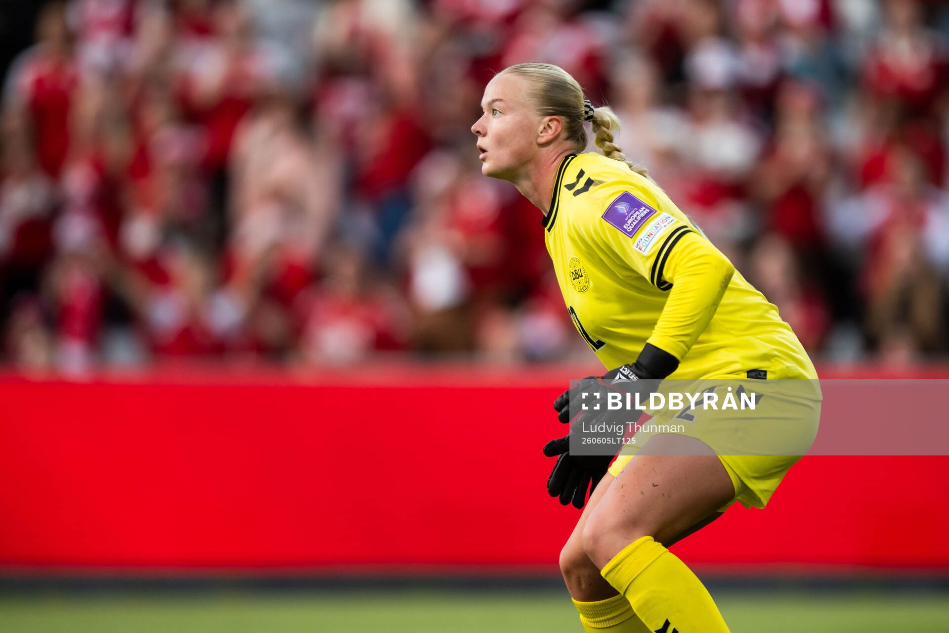 Goalkeeper Freja R. Thisgaard of Denmark
