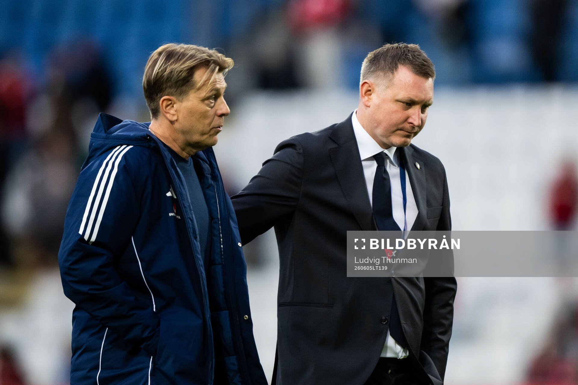 Head coach Tony Gustavsson of Sweden and Kim Källström,