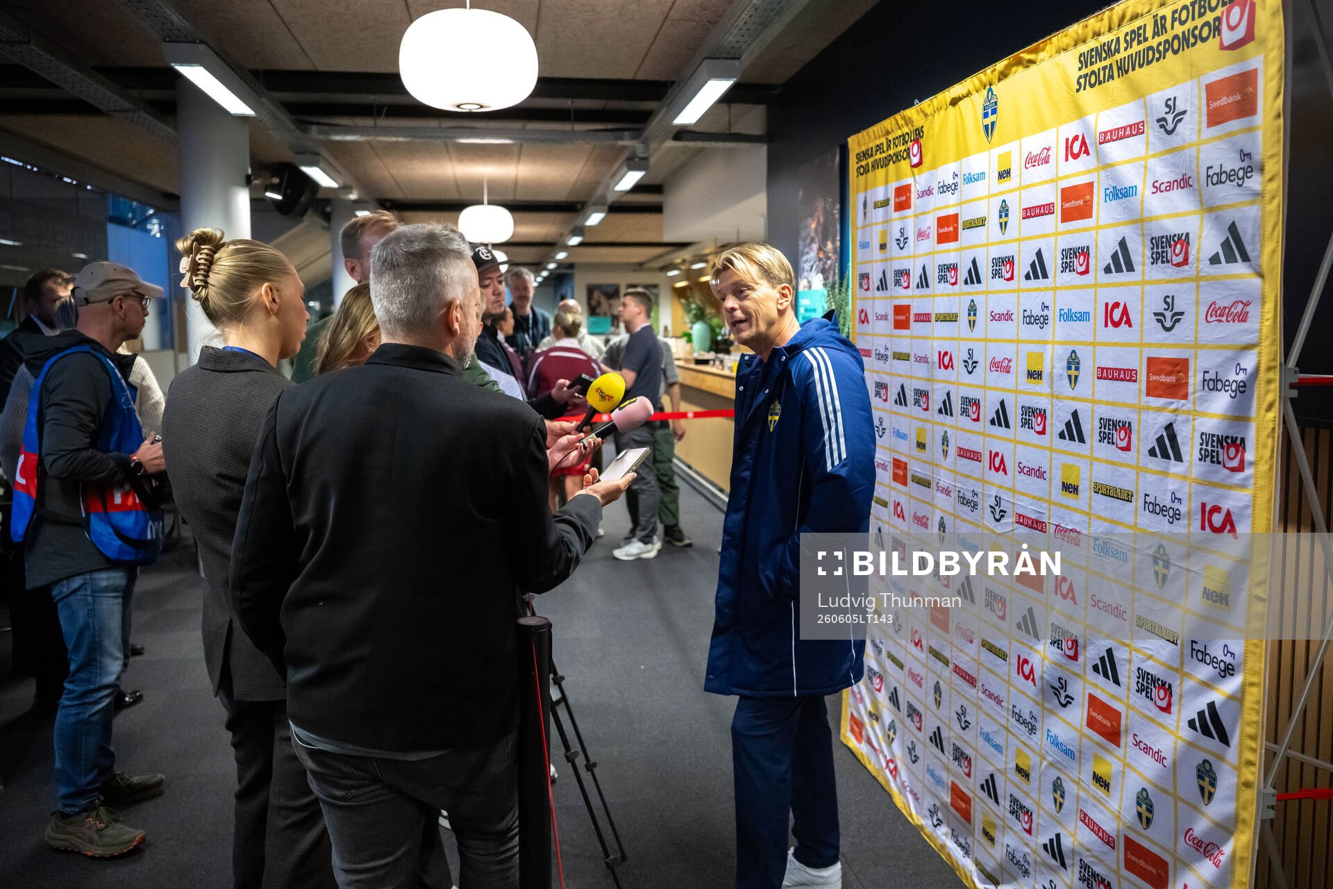 Head coach Tony Gustavsson of Sweden in mixed zone