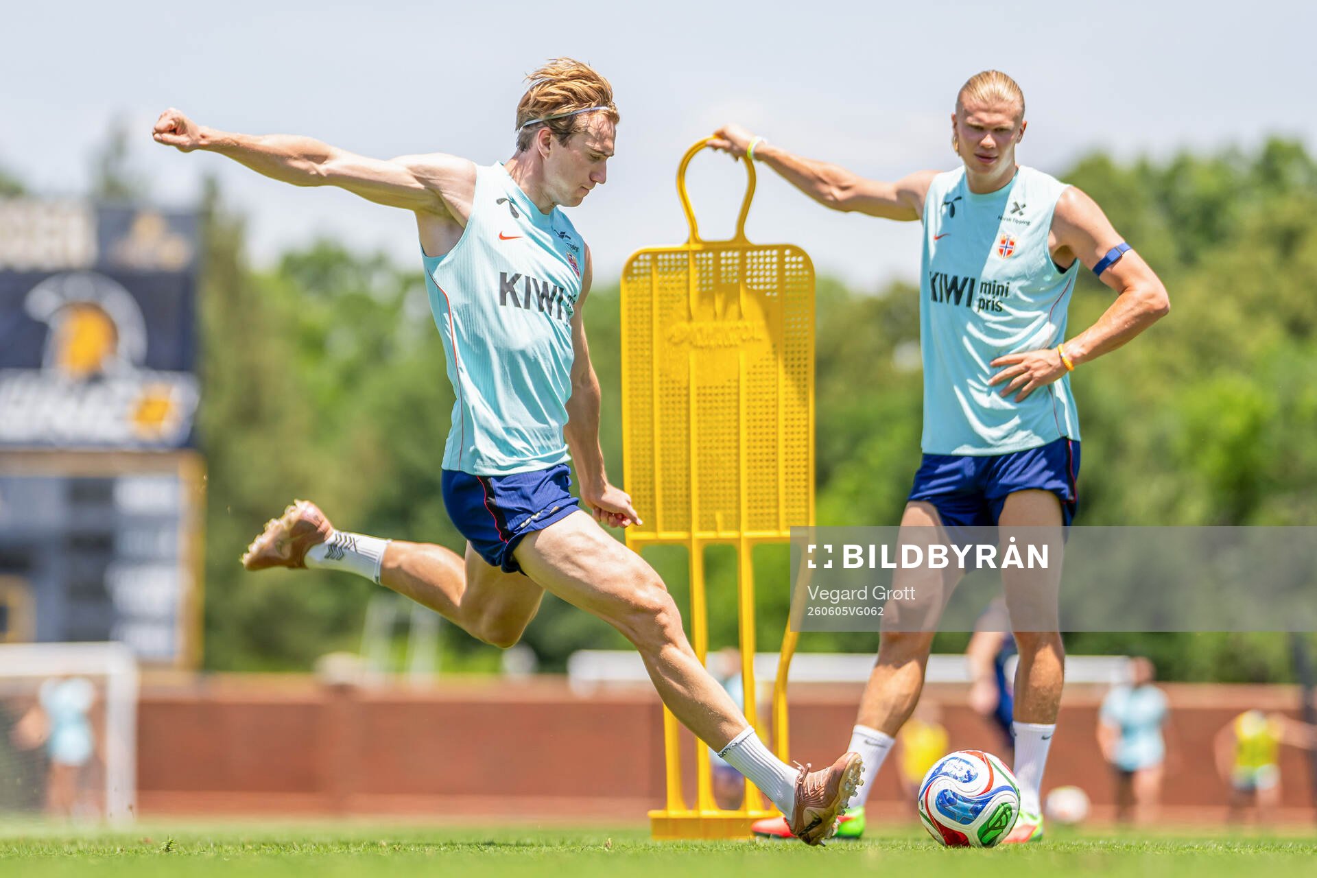 Kristian Thorstvedt and Erling Braut Haaland of the