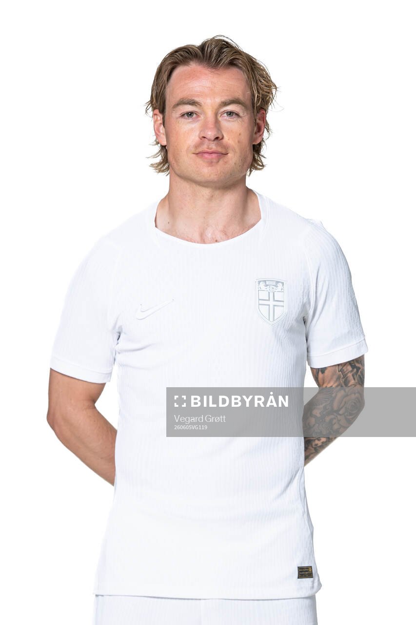 Patrick Berg of the Norwegian national football team poses