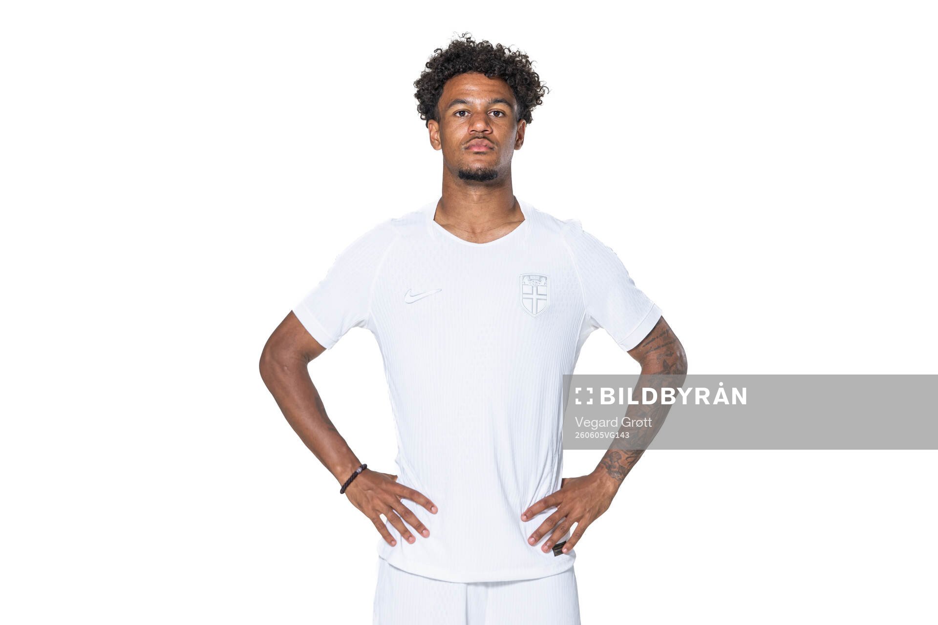 Oscar Bobb of the Norwegian national football team poses