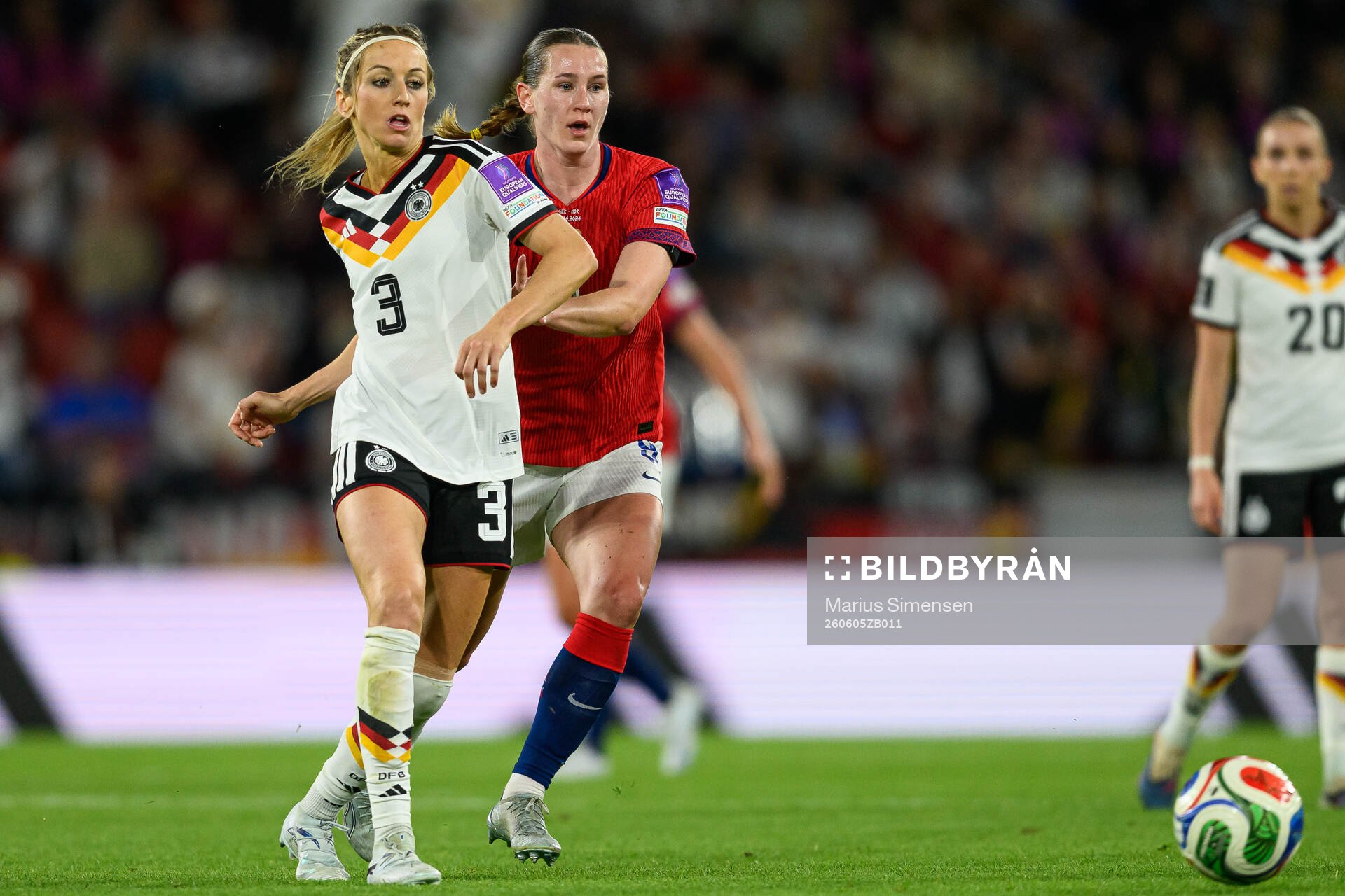 Kathrin Hendrich of Germany and Elisabeth Terland of Norway