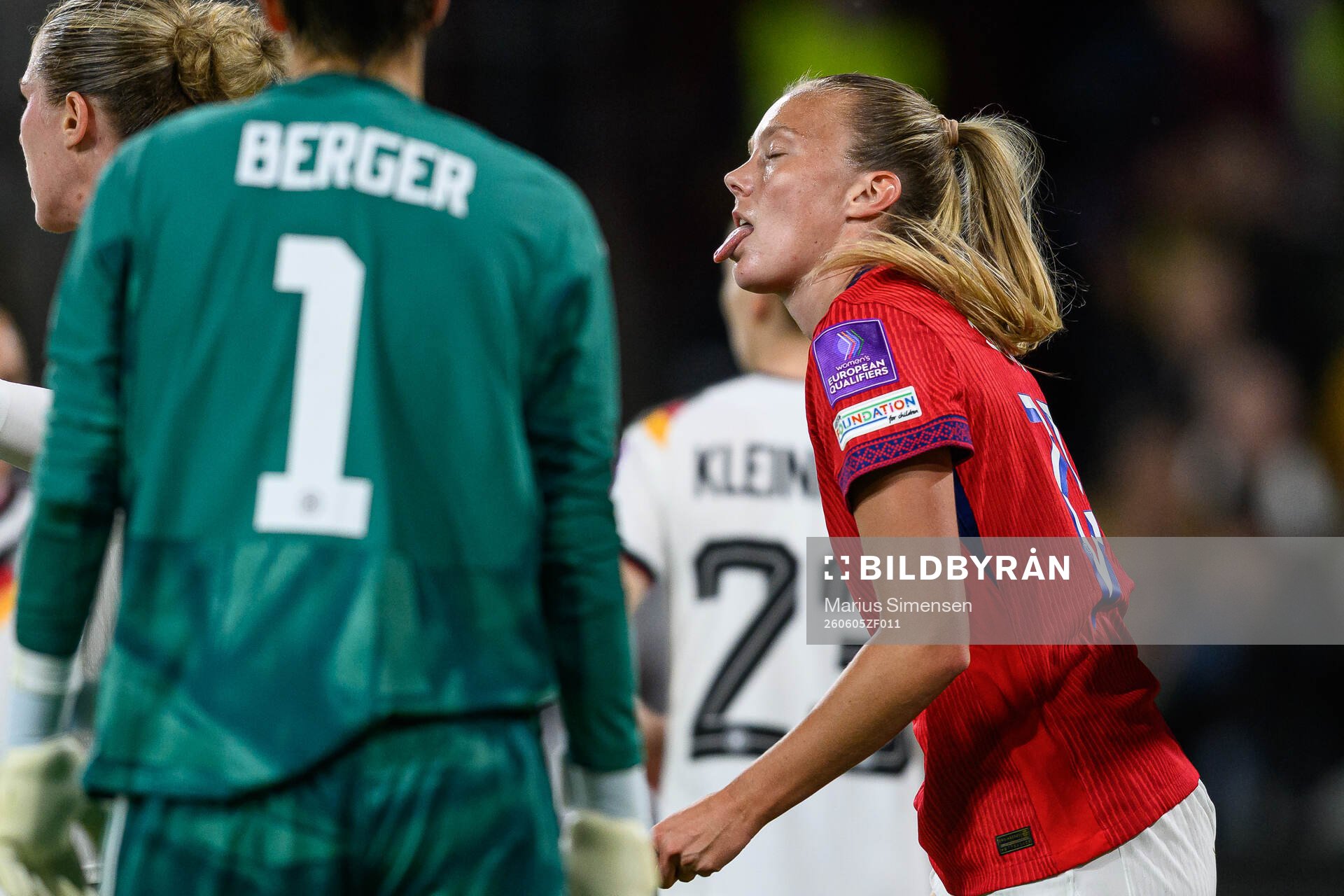 Synne Jensen of Norway looks dejected