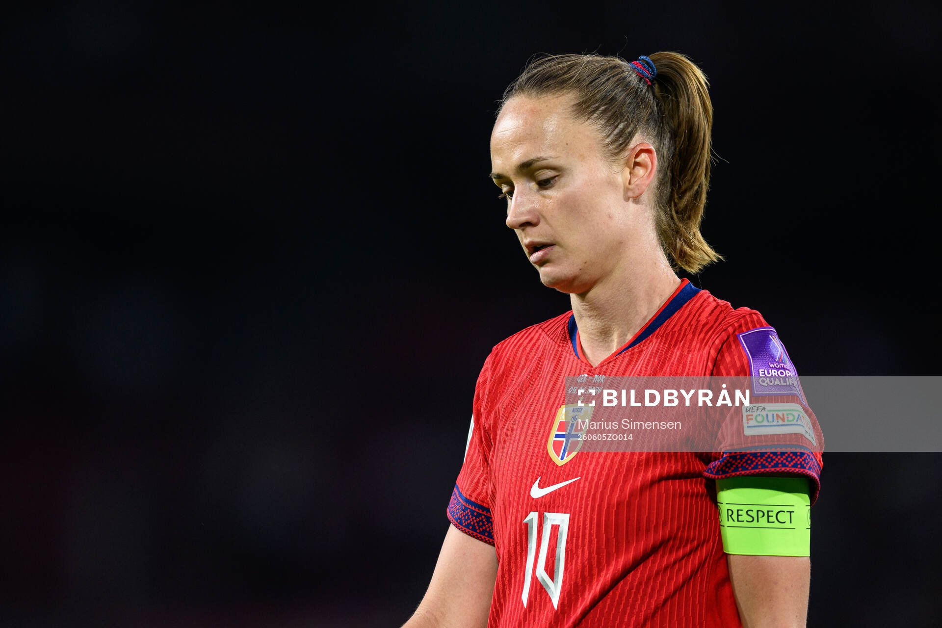 Caroline Graham Hansen of Norway looks dejected